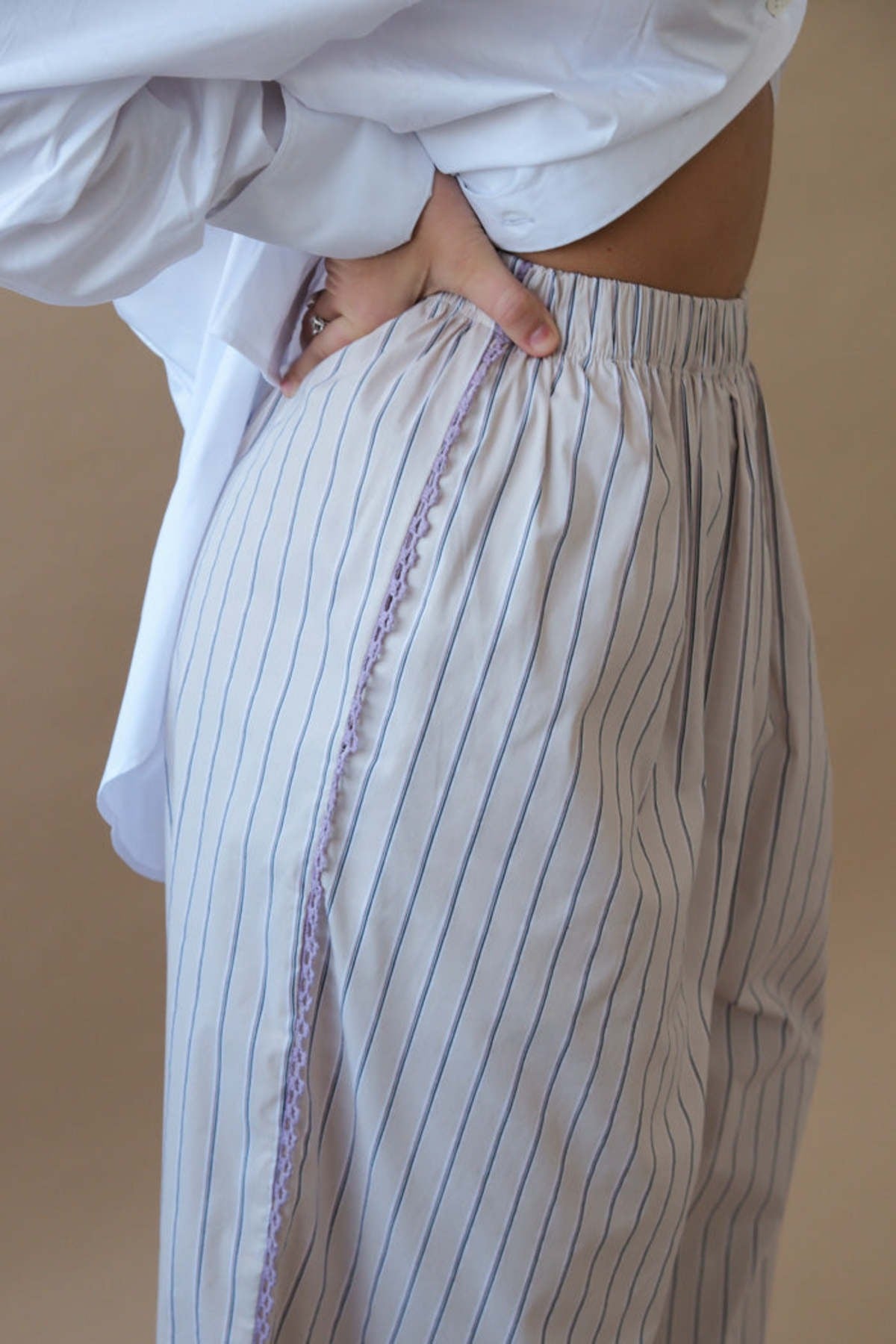 Toit Volant - Aretha Pants - Taupe Stripe -