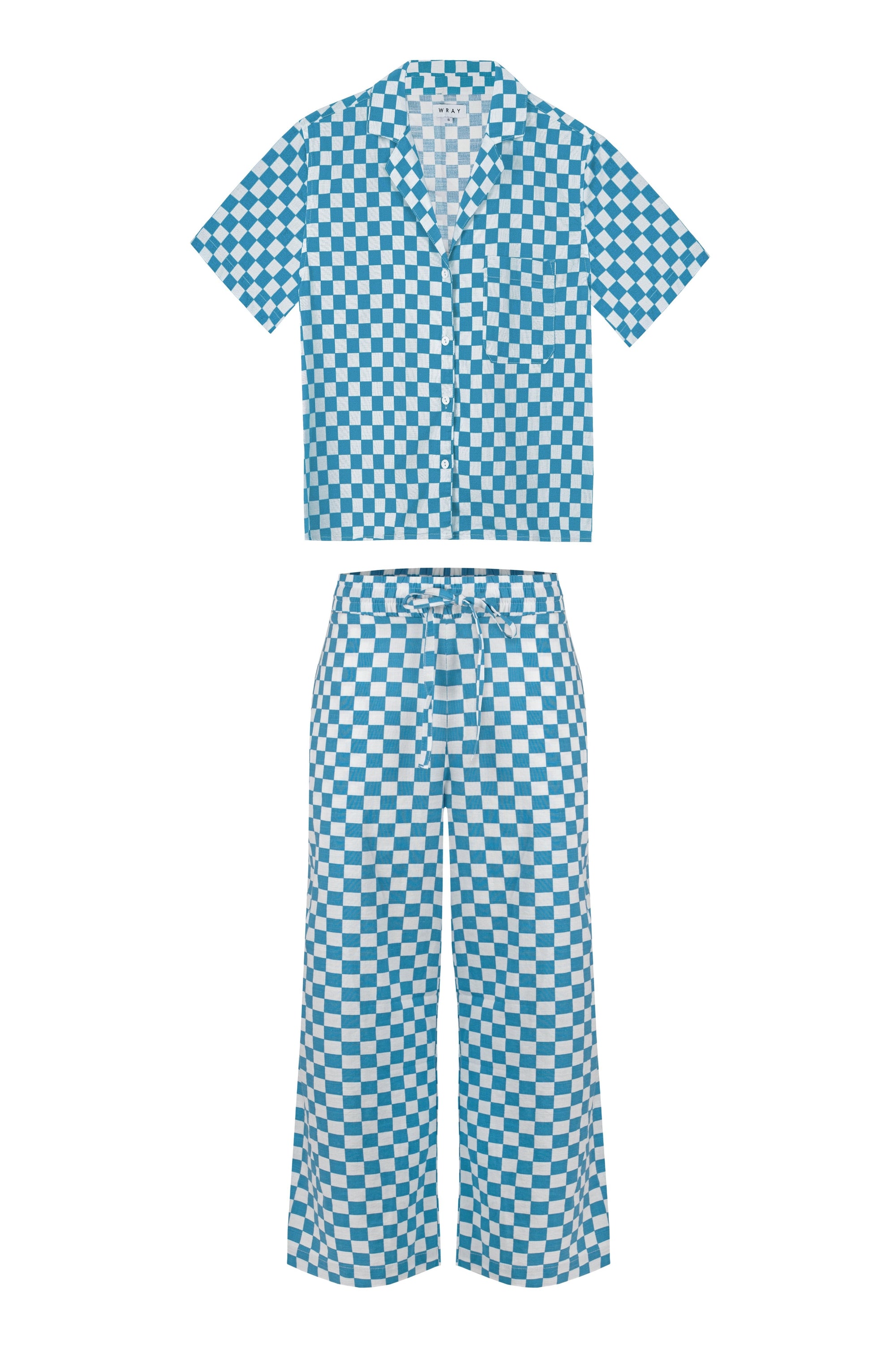 WRAY - Long Lounge Set - Aqua Check -