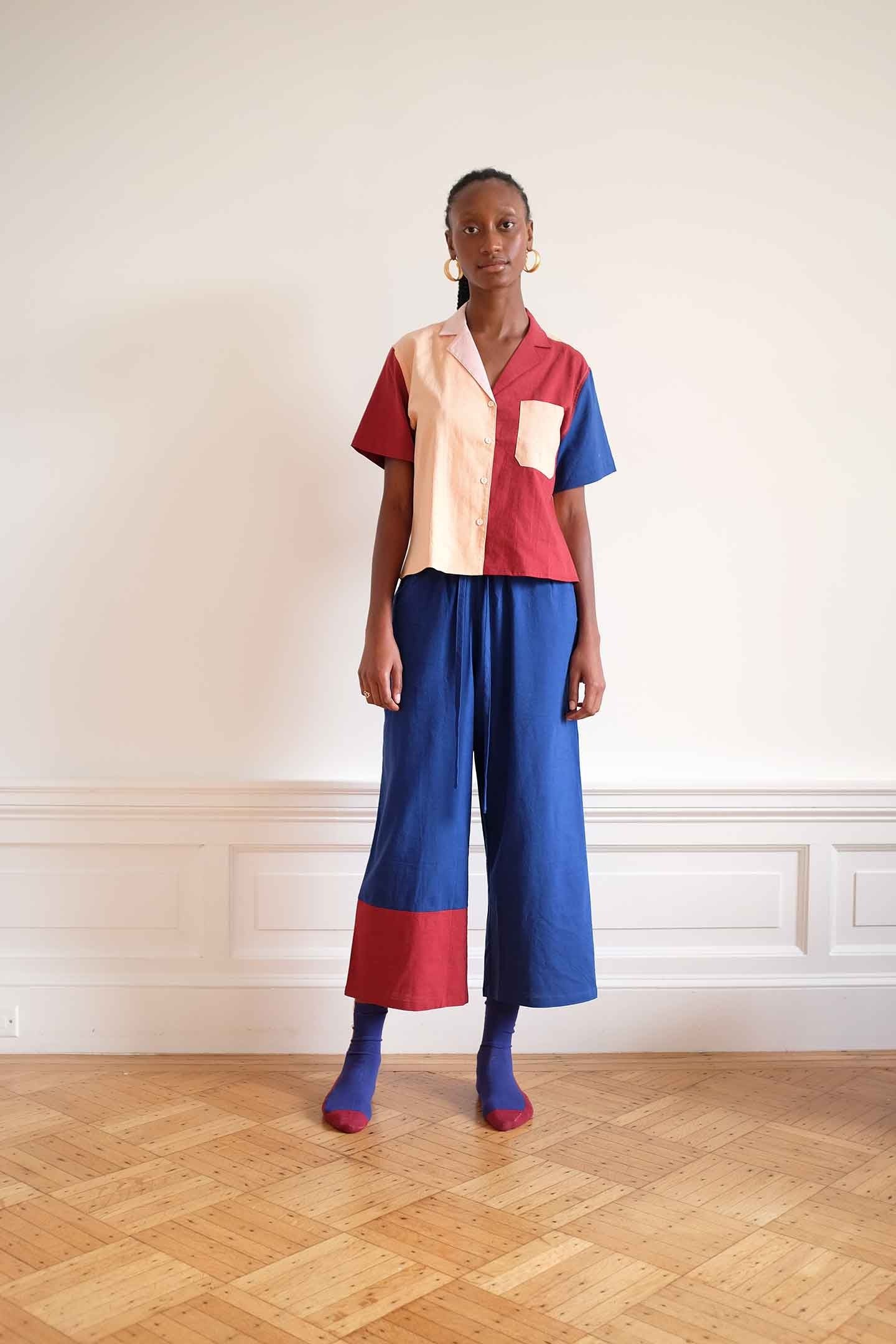 WRAY - Lounge Pants – Peach Block -