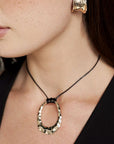 Ettika - Hammered Golden Loop Pendant 18k Gold Plated Necklace -