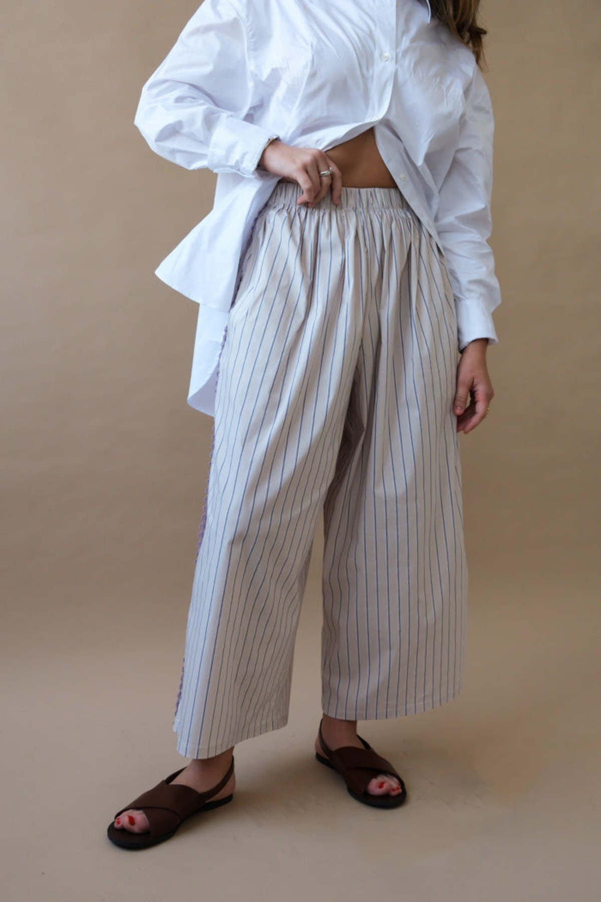 Toit Volant - Aretha Pants - Taupe Stripe -