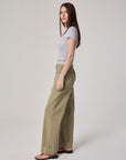 Edyson - Vincent High Rise Roll Up Raw Hem - Moss -