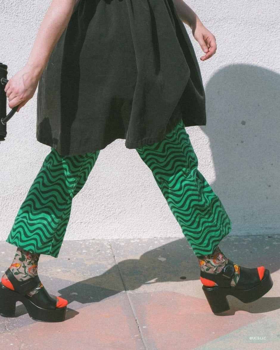 Sock Candy - Wicked Elphaba Land Black Sheer Crew Sock -