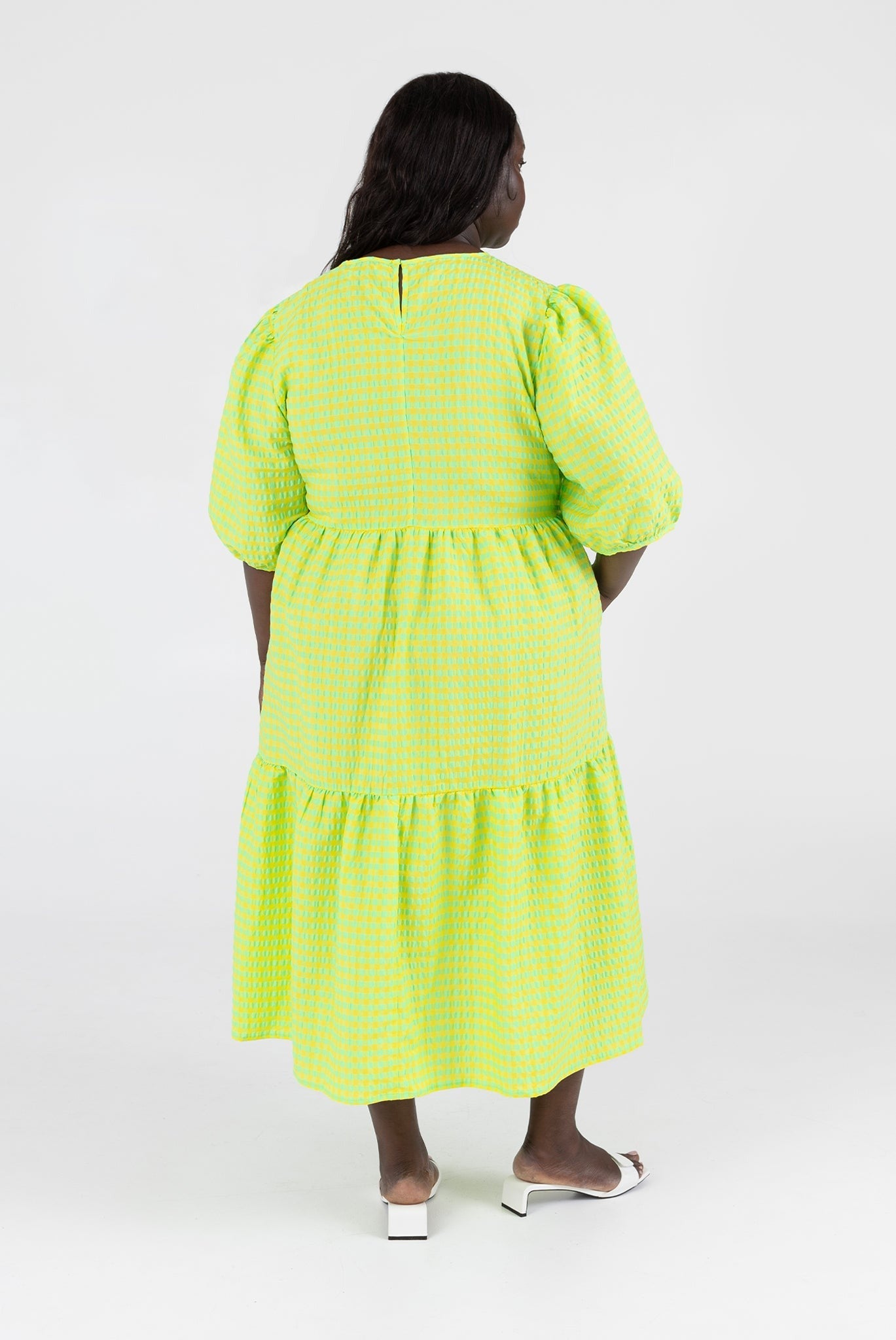 WRAY - Rosemary Dress - Acid Apple Gingham -