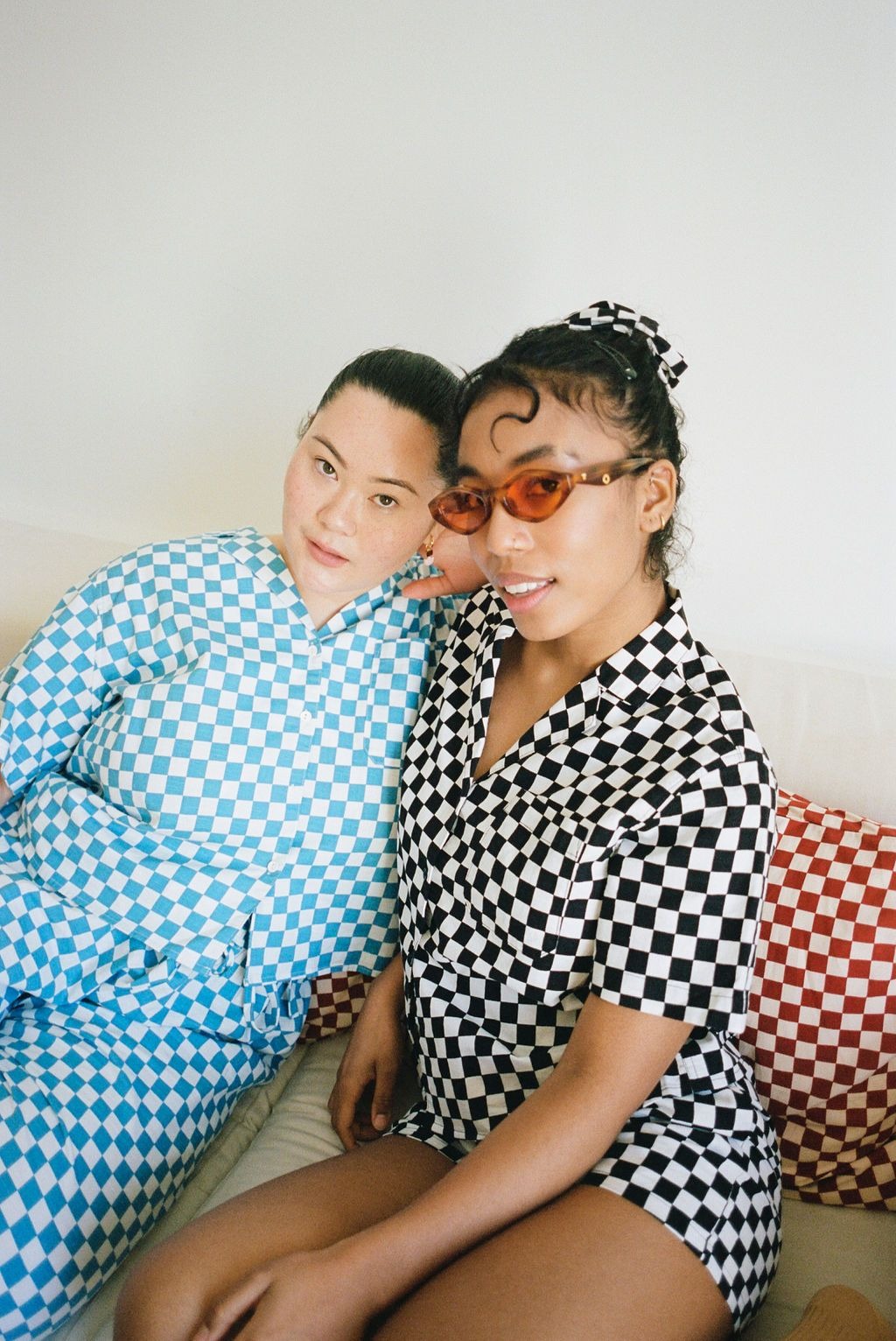 WRAY - Long Lounge Set - Aqua Check -