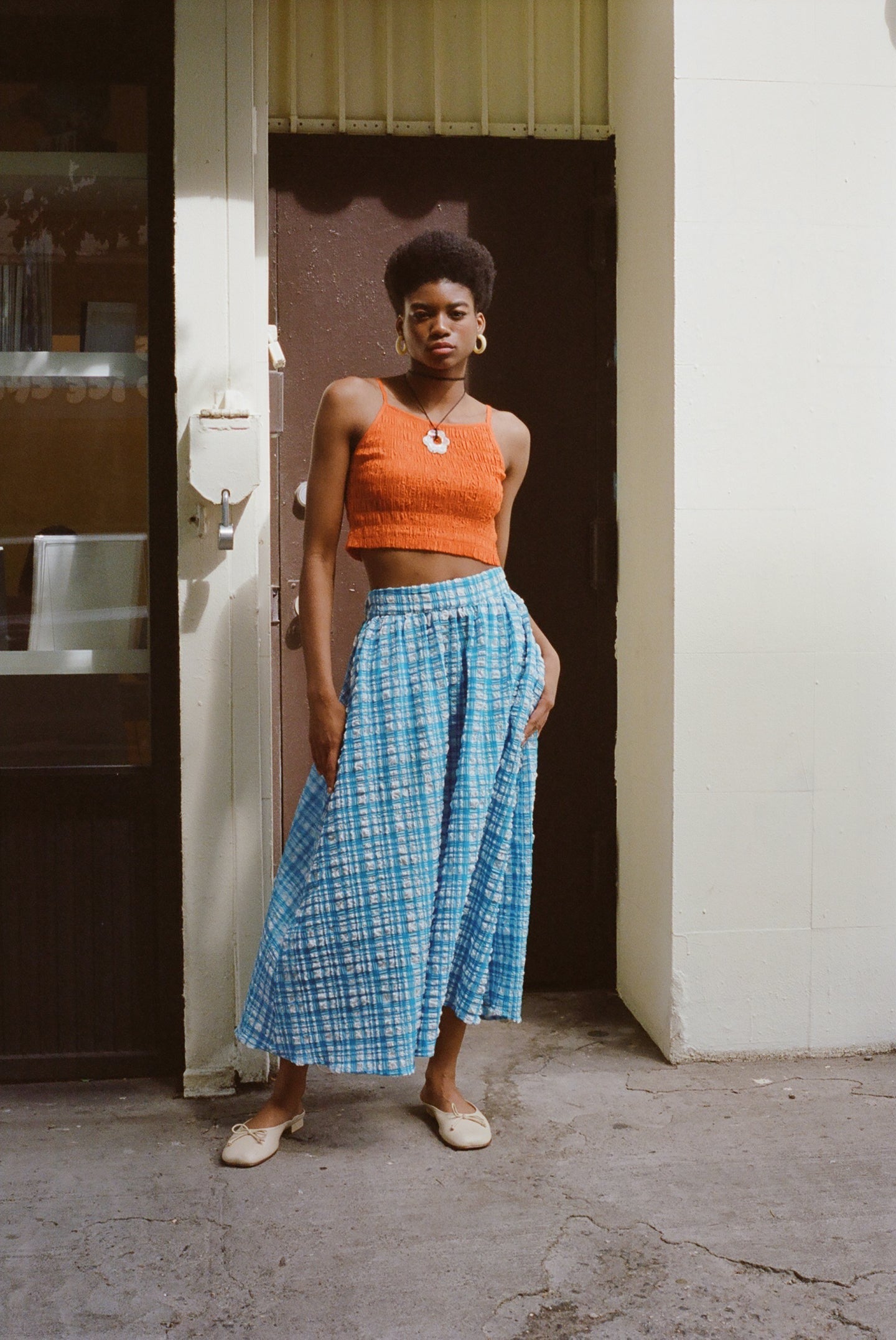 WRAY - Saturday Skirt - Ocean Gingham -