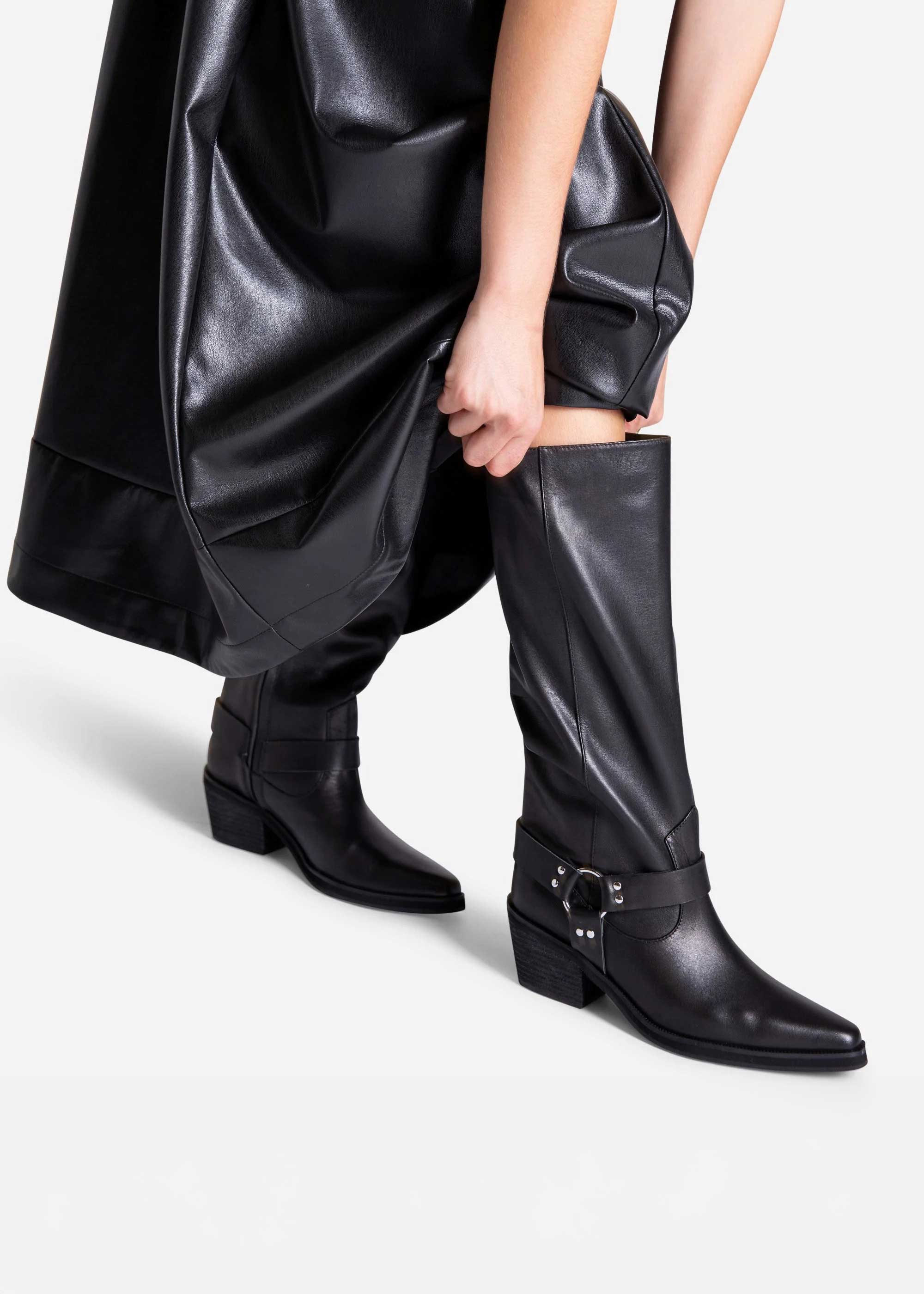 Intentionally Blank - Josephine Knee High Biker Boot -