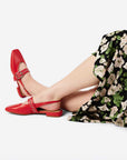 Intentionally Blank - Pearl Slingback Natural Sole Ballet Flat -