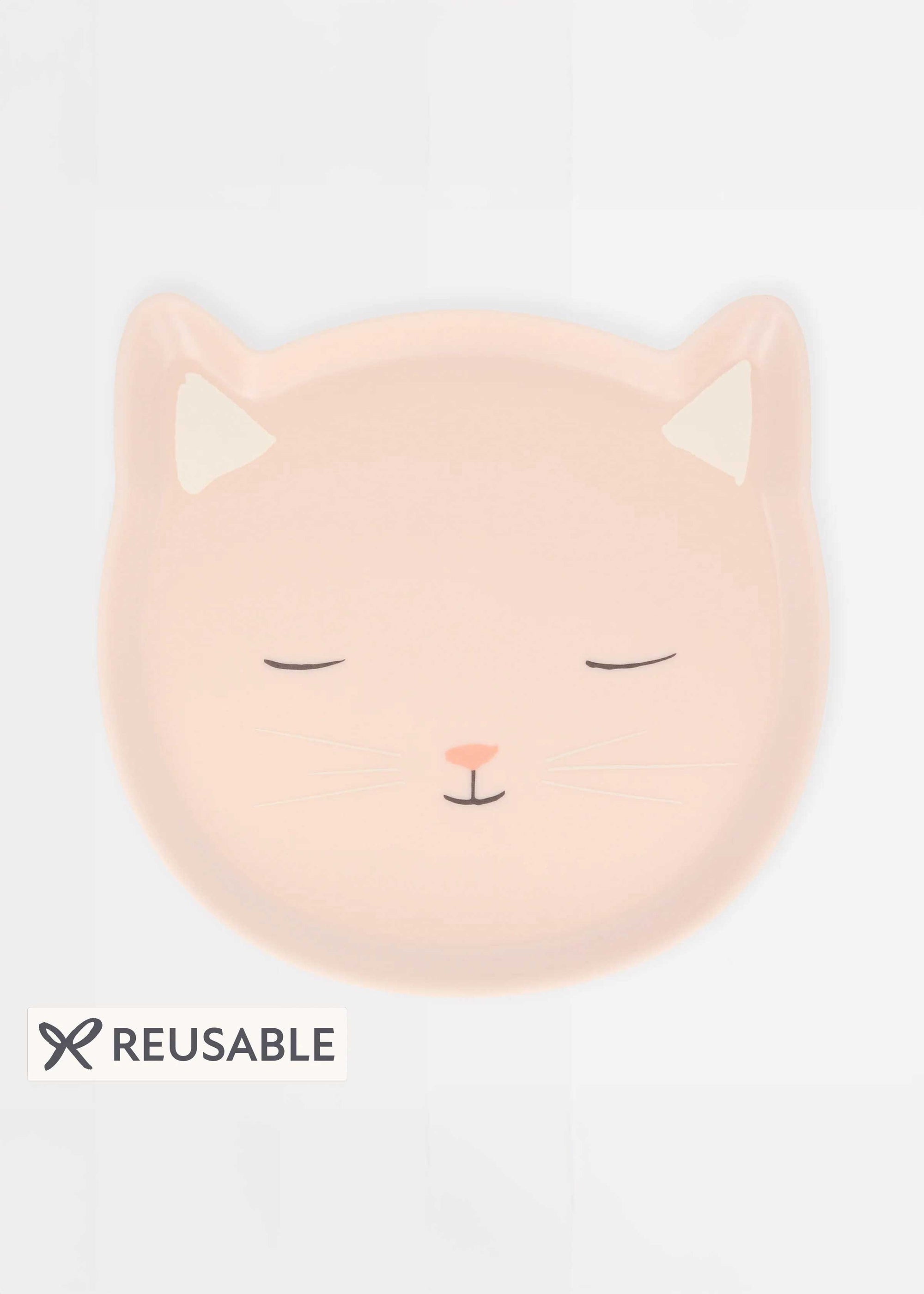Meri Meri - Melamine Pink Cat Plate -