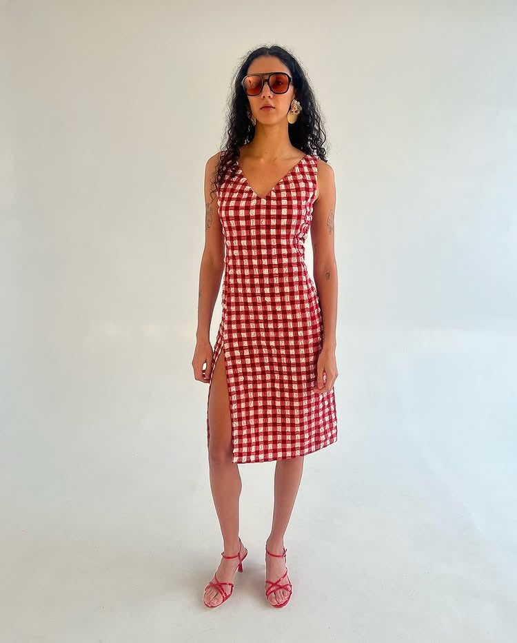 WRAY - Camilla Dress - Lipstick Check -