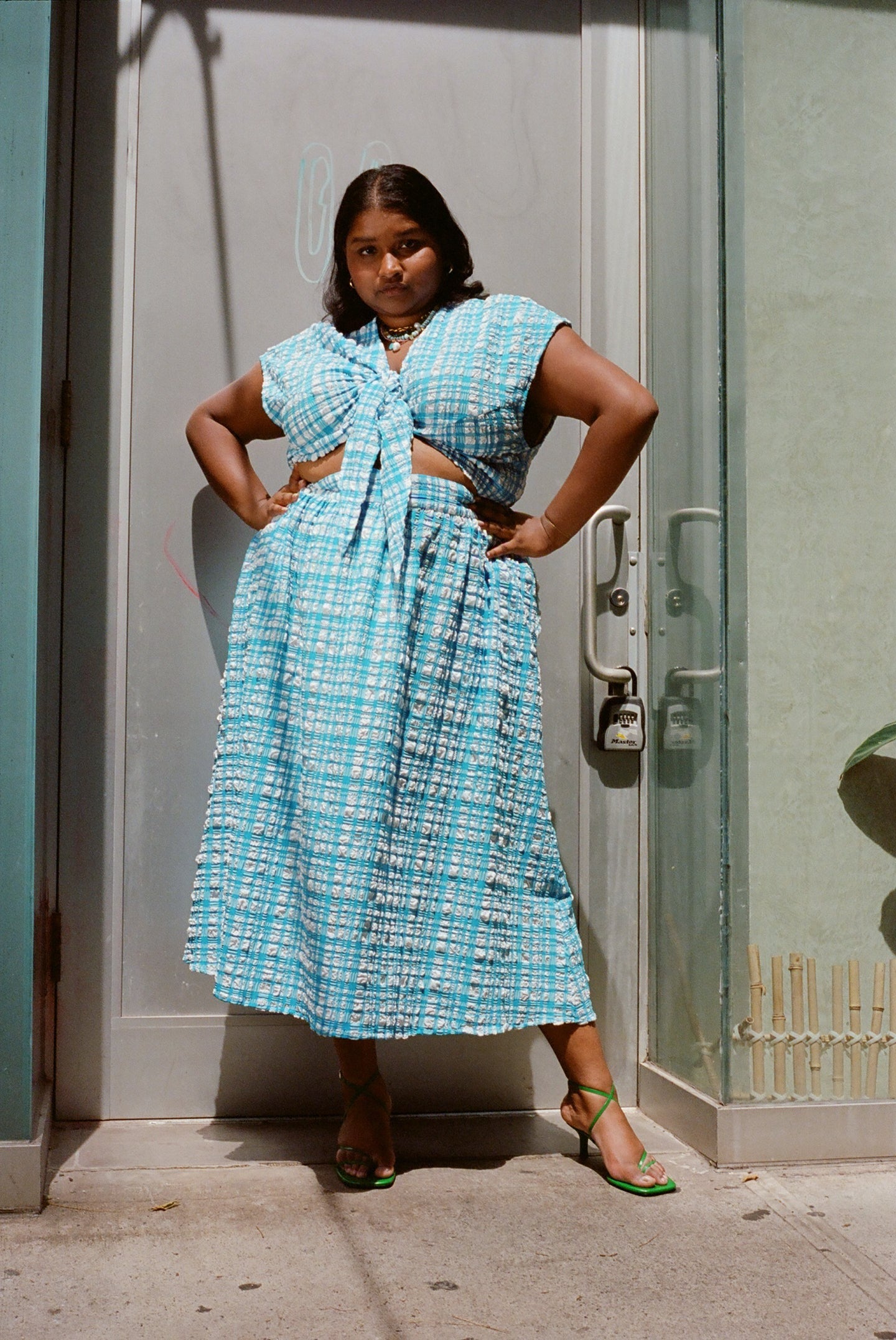 WRAY - Saturday Skirt - Ocean Gingham -