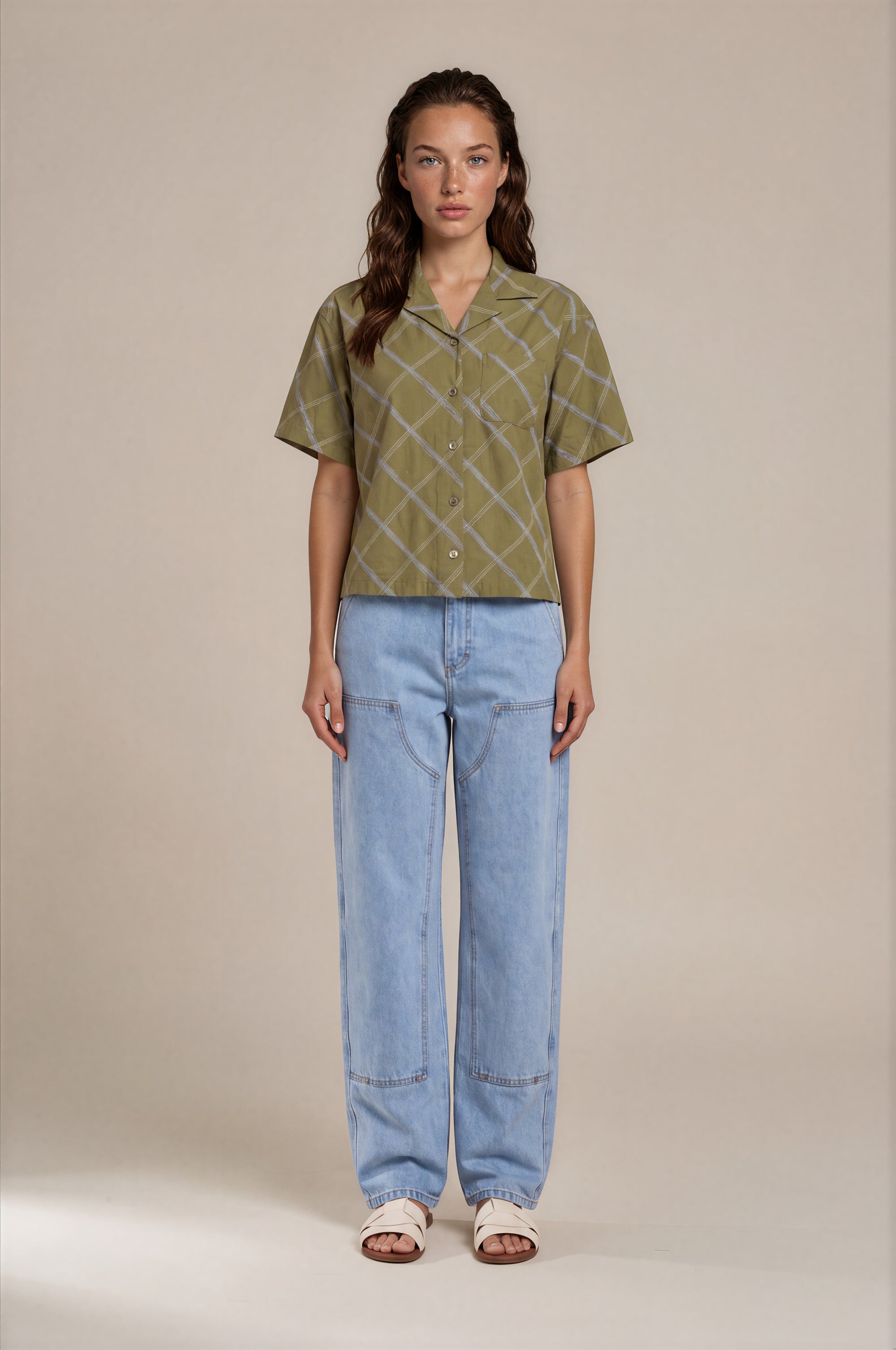 Obey - Lilith Diamond Stitch Shirt - Olivine Multi -