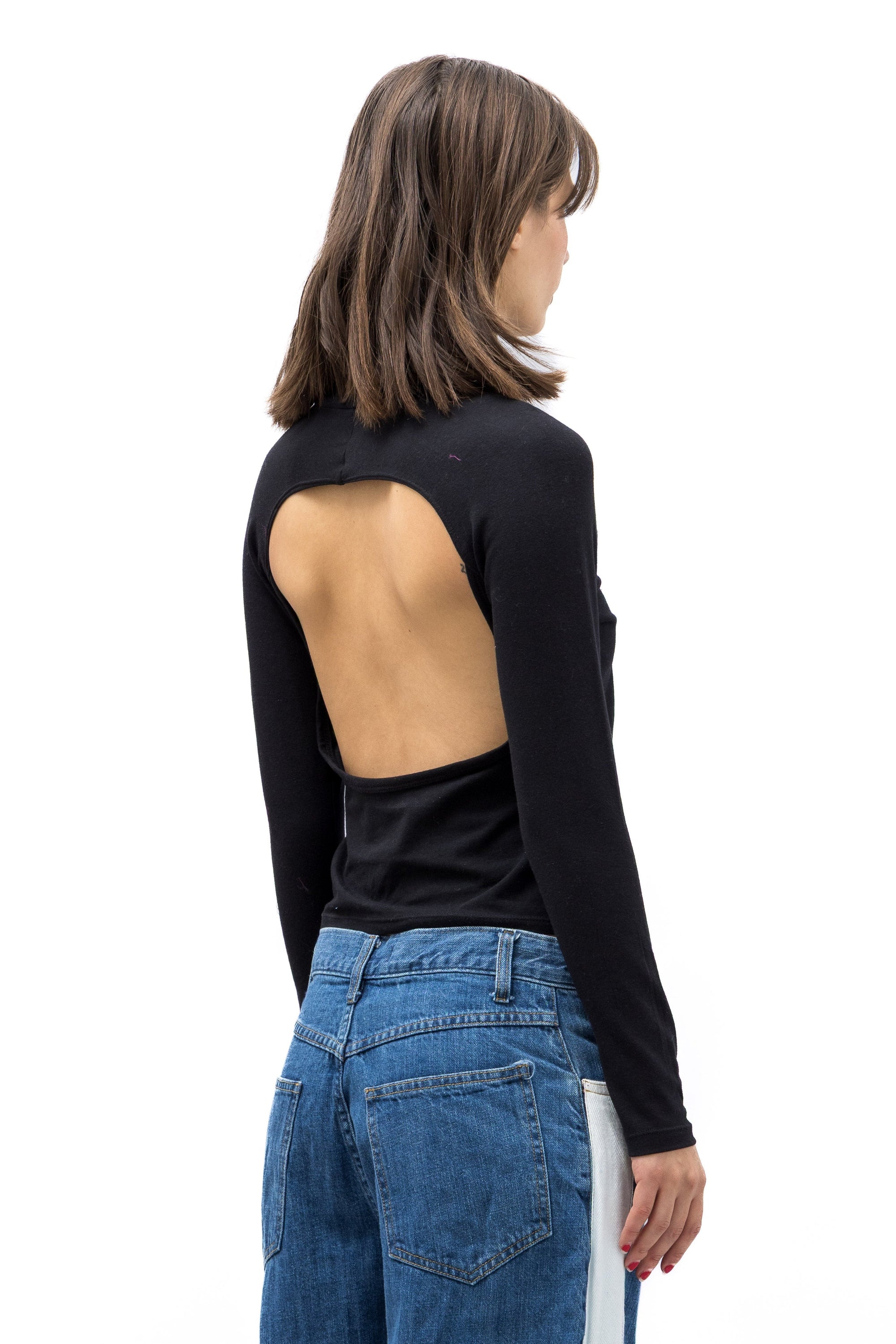 Toit Volant - Raglan Open Back Top - Black -