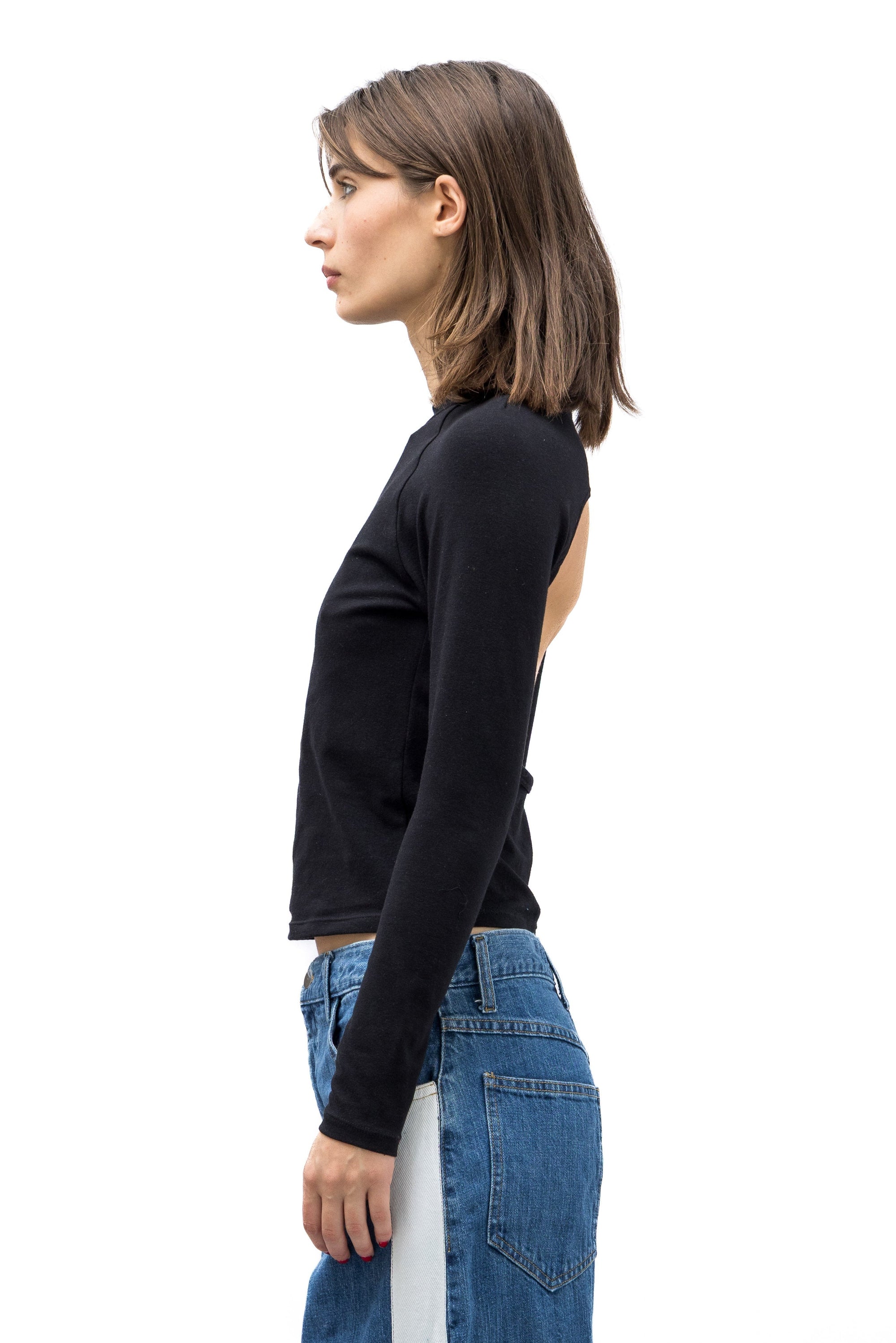 Toit Volant - Raglan Open Back Top - Black -