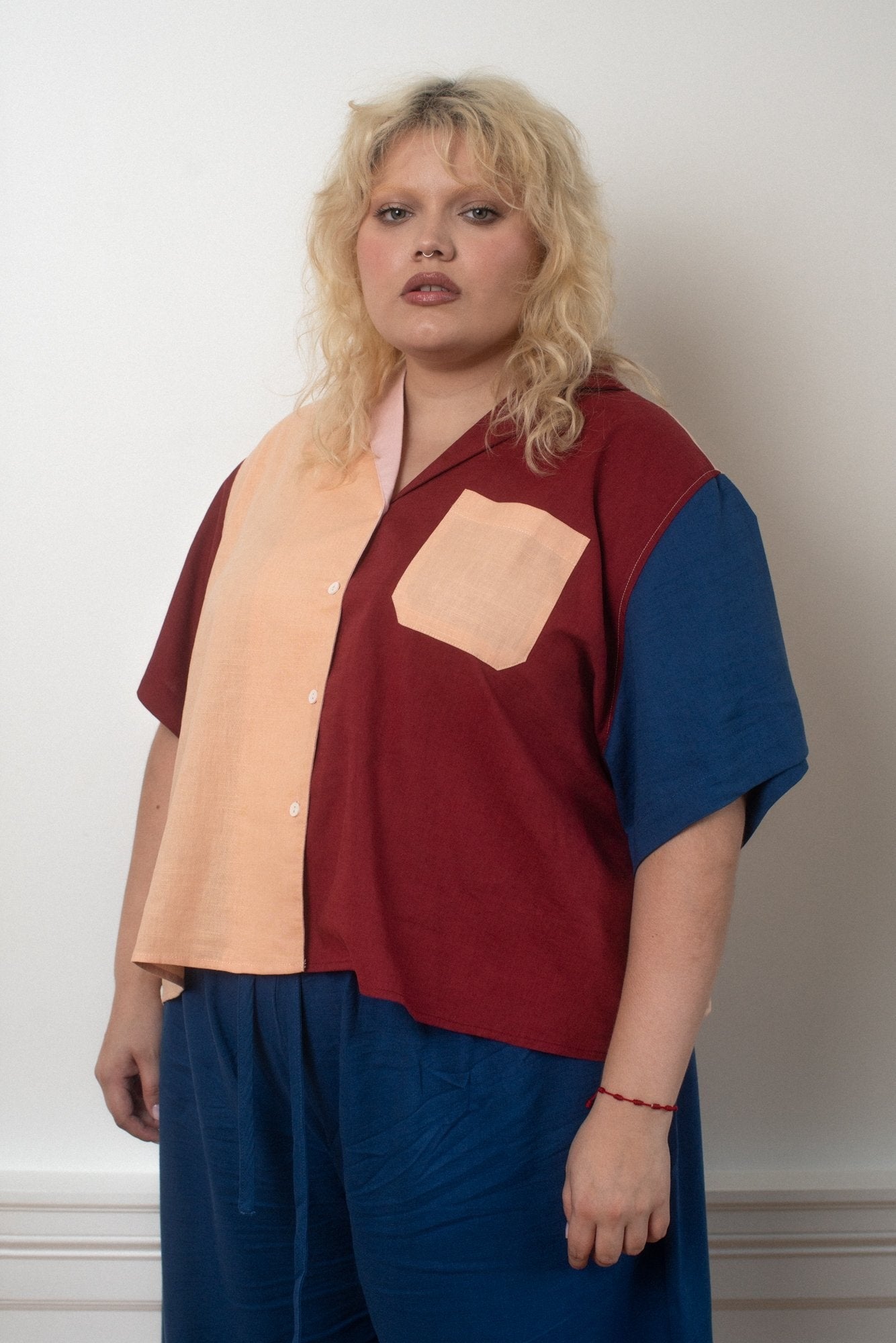 WRAY - Lounge Top - Peach Block -