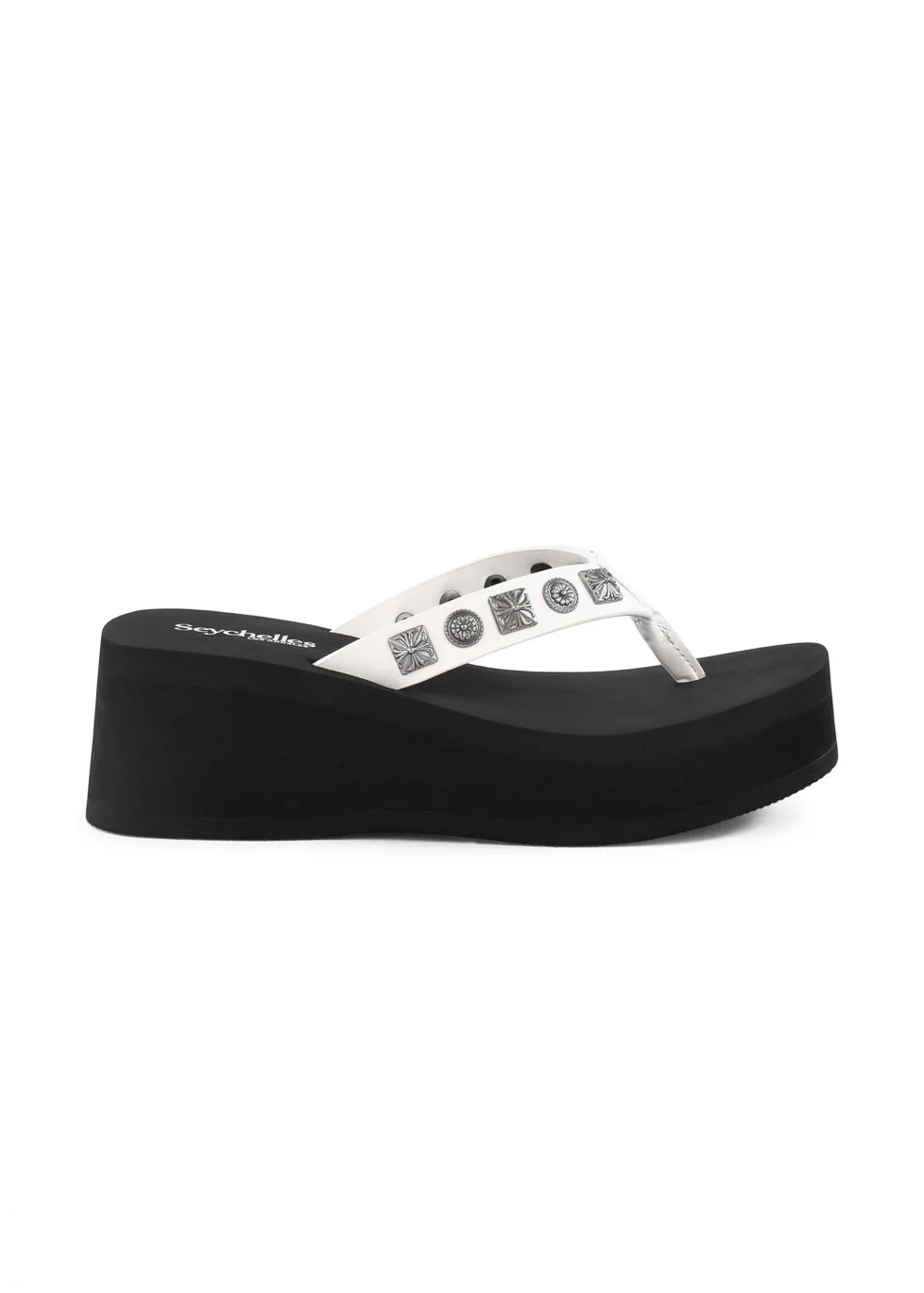 Seychelles - Skyscraper Sandals - White Studs -