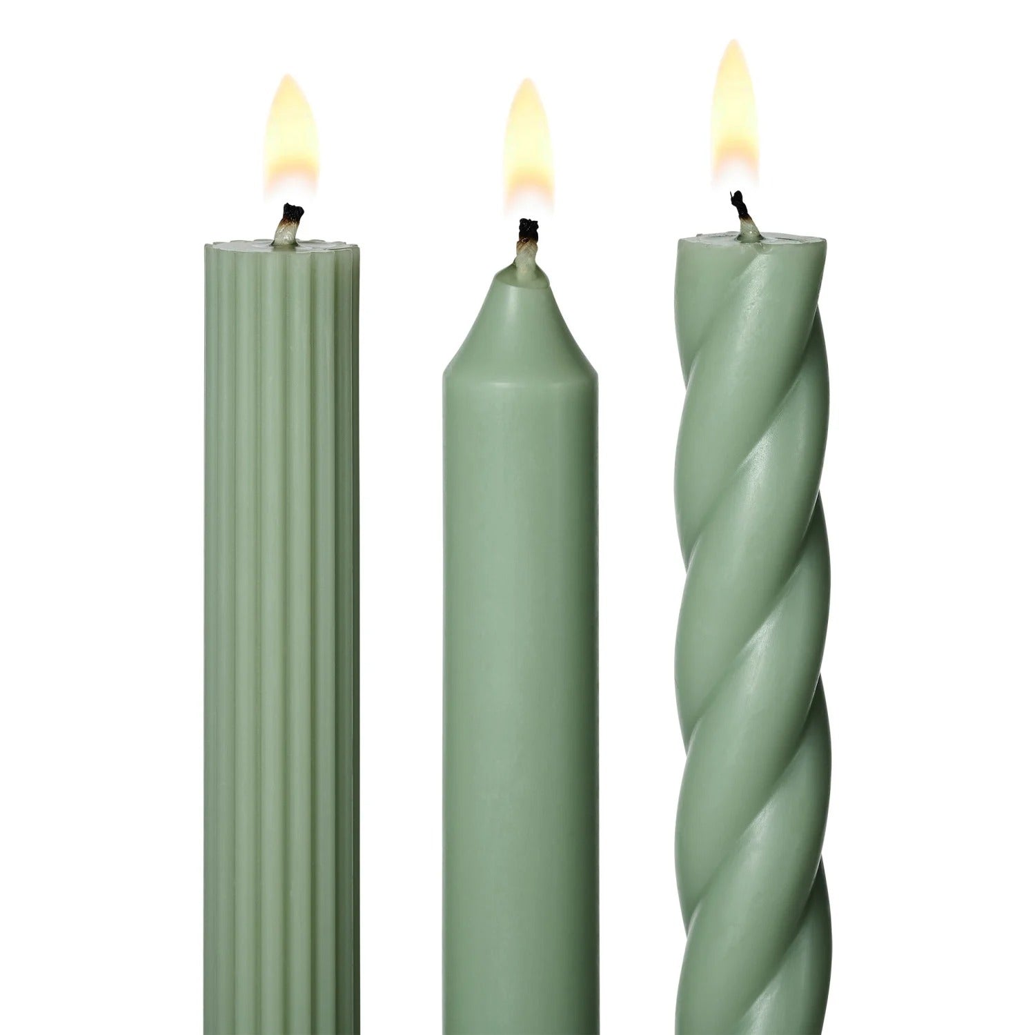 Creative Co. - Assorted Candle Tapers 3-Pack - Sage -