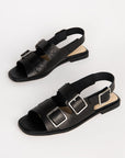 Intentionally Blank - Jiji Sandal - BLACK LEATHER