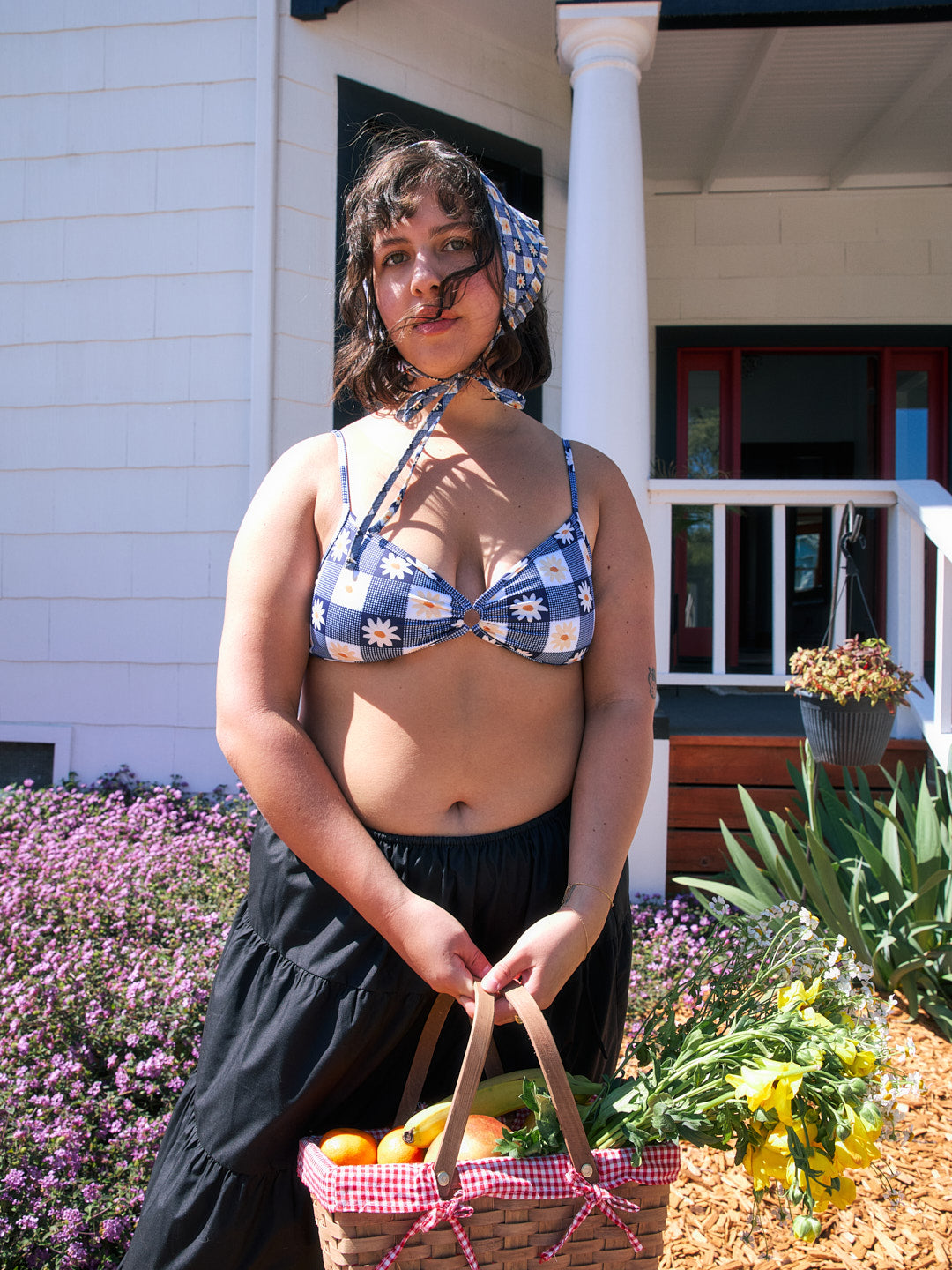 Lisa Says Gah - Banks Top - Navy Daisy Gingham -