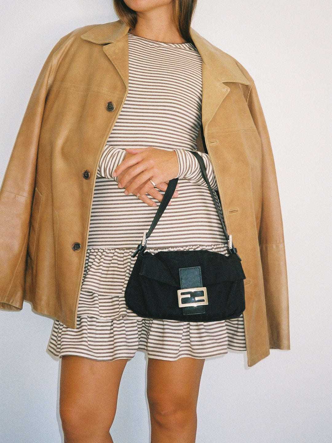 Lisa Says Gah - Colette Mini Dress - Brown Stripe -