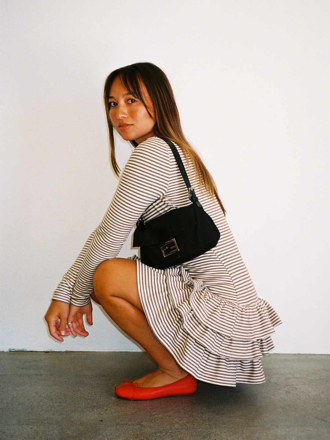 Lisa Says Gah - Colette Mini Dress - Brown Stripe -