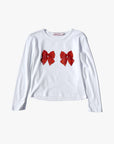 Lisa Says Gah - Dana Long Sleeve Tee - White/Bows -