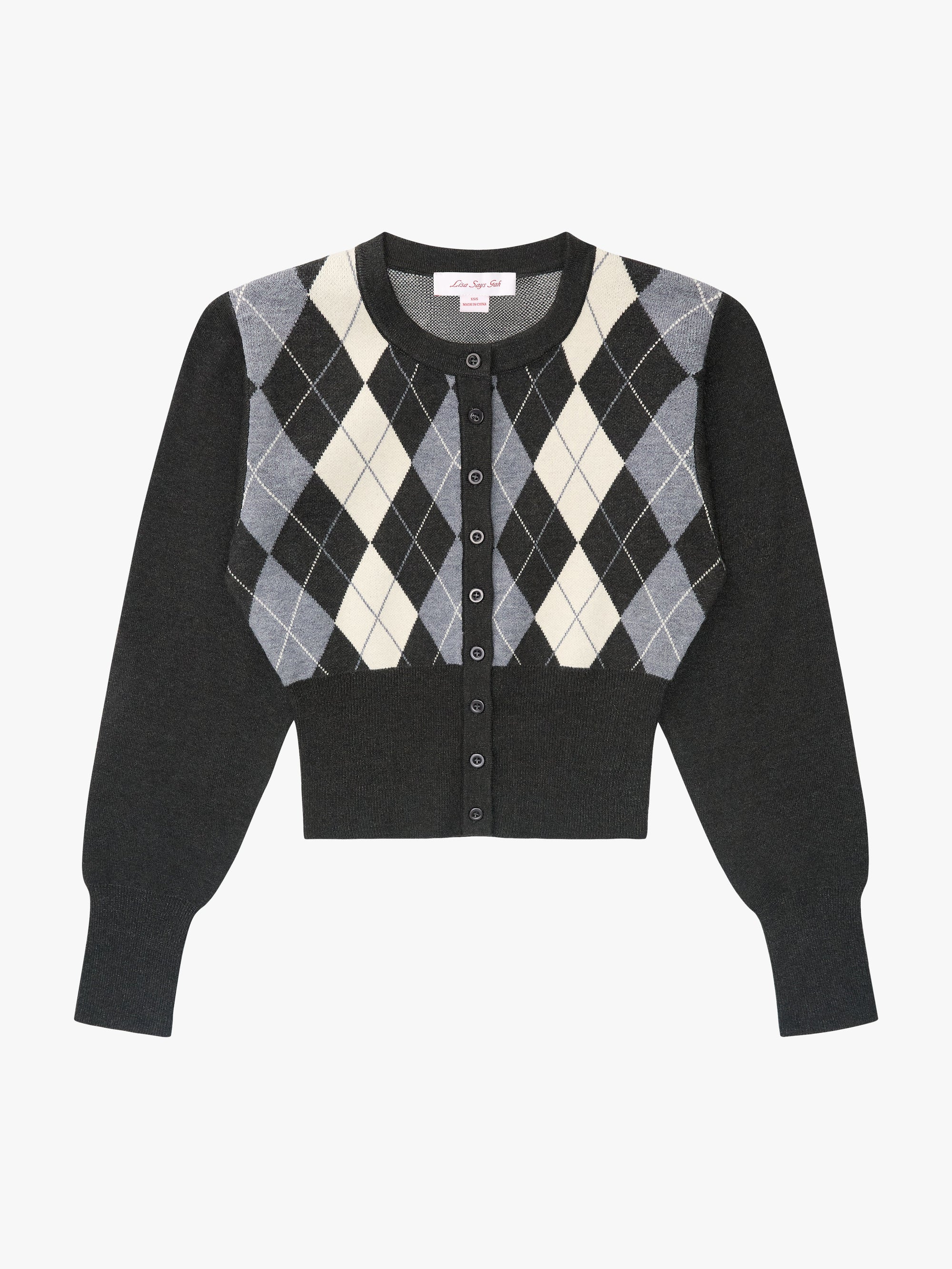 Lisa Says Gah - Emi Cardi - Grey Argyle -