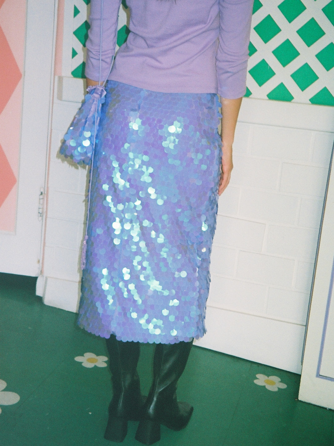 Lisa Says Gah - Siren Skirt - Lilac Paillette -