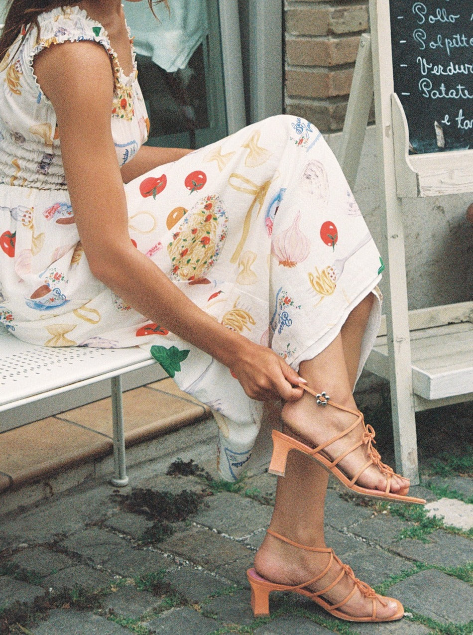 Lisa Says Gah - Carrie Bow Sandal - Creamsicle/Rouge -