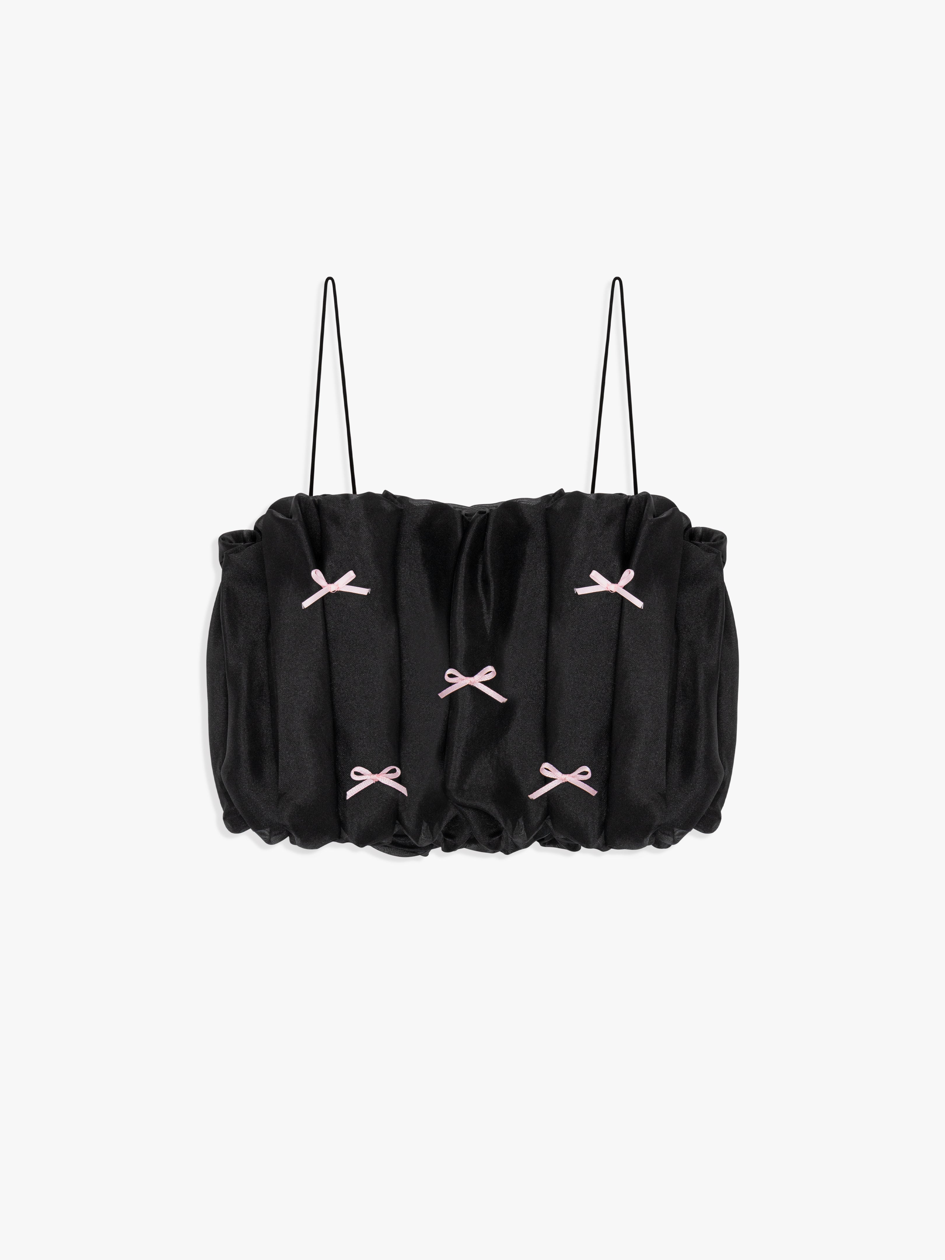 Lisa Says Gah - Tops - Jemma Bubble Top - Black Pink Bow – offe market