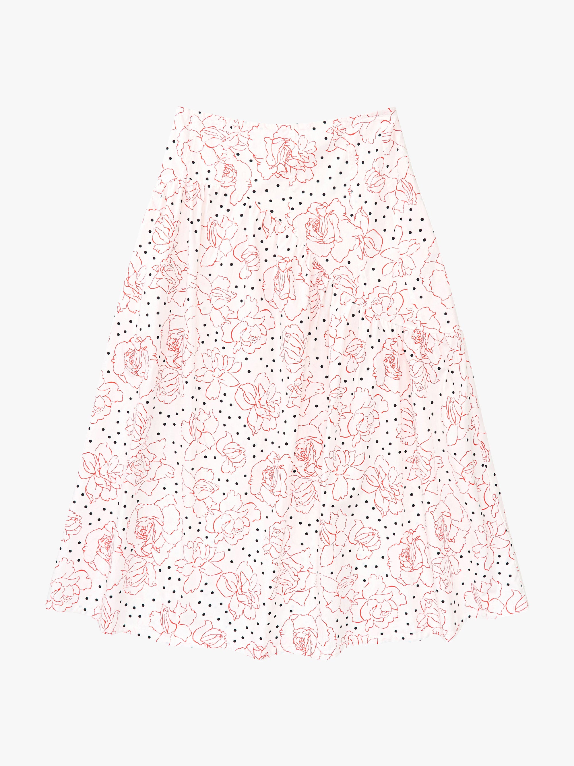 Lisa Says Gah - Maeve Midi Skirt - Rose Dot White -
