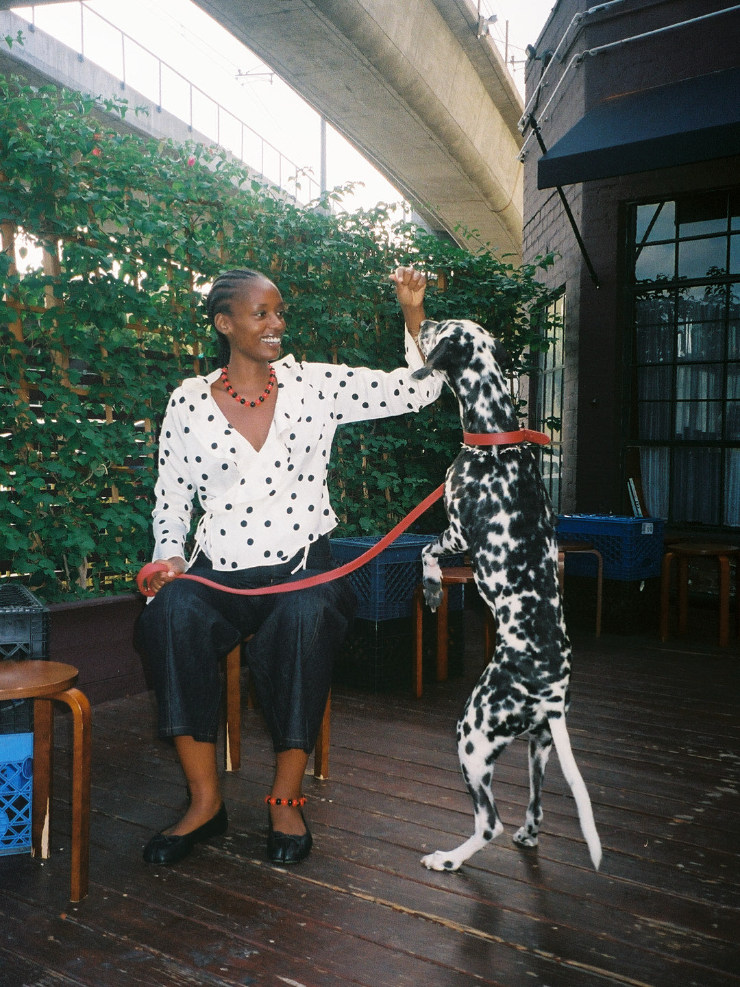 Lisa Says Gah - Ricki Wrap Top - White Dot -