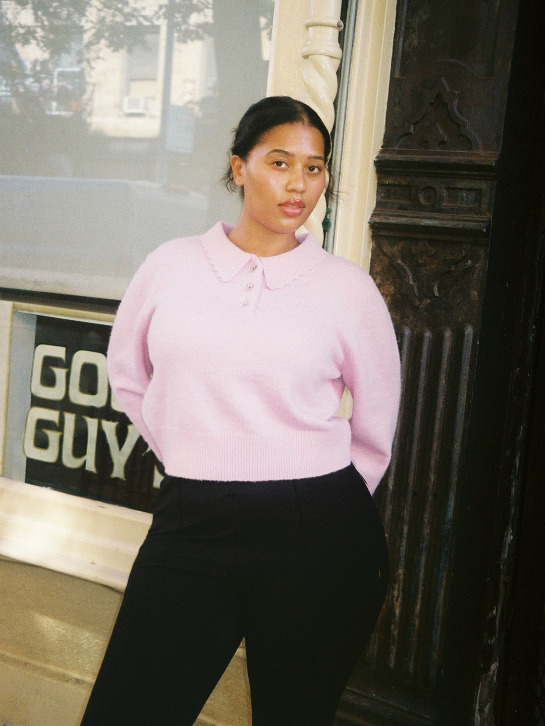 Lisa Says Gah - Posey Polo Sweater - Ballet Pink -