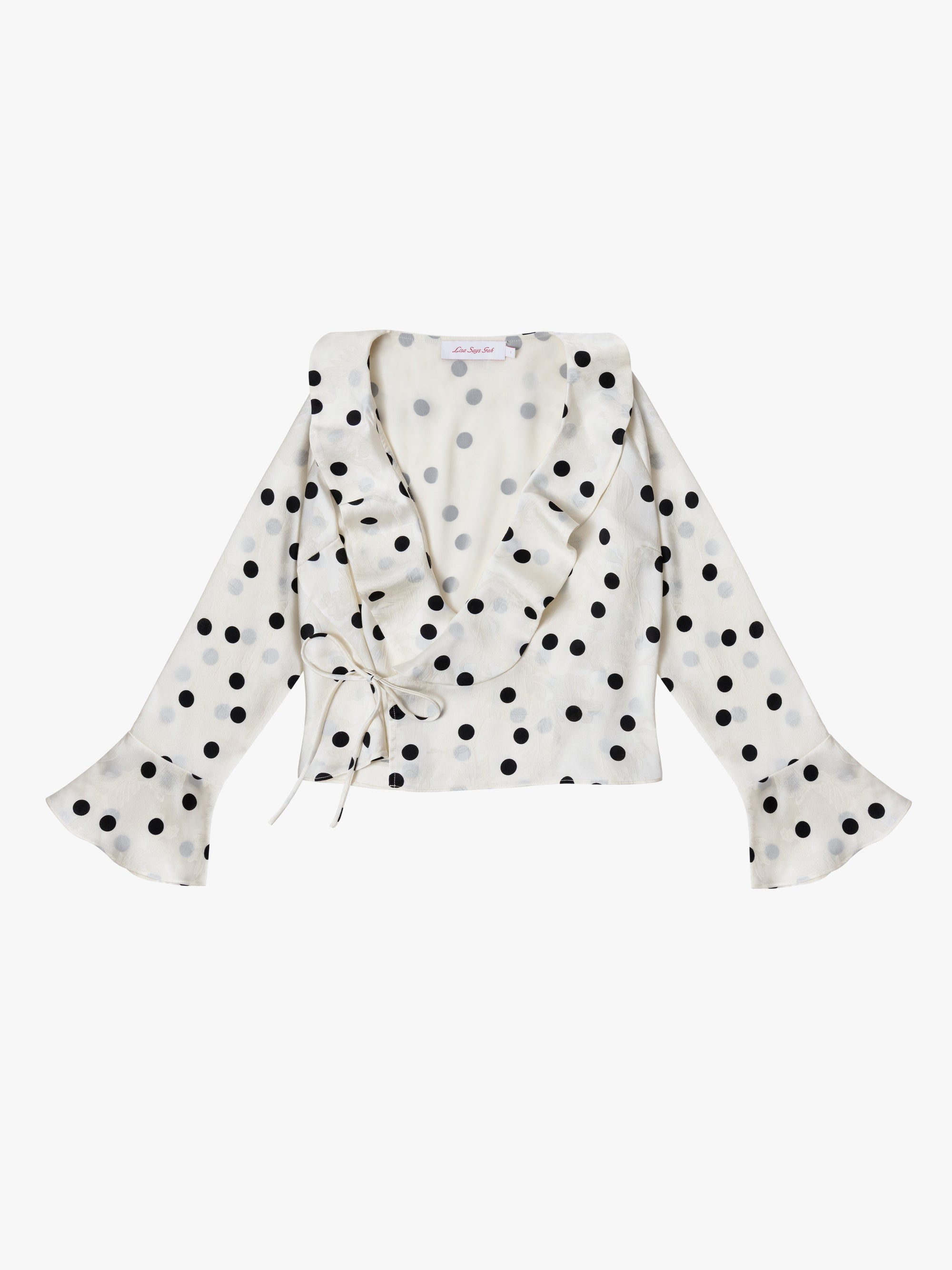 Lisa Says Gah - Ricki Wrap Top - White Dot -