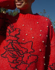 Lisa Says Gah - Iris Pearl Sweater - Rose Dot Red -
