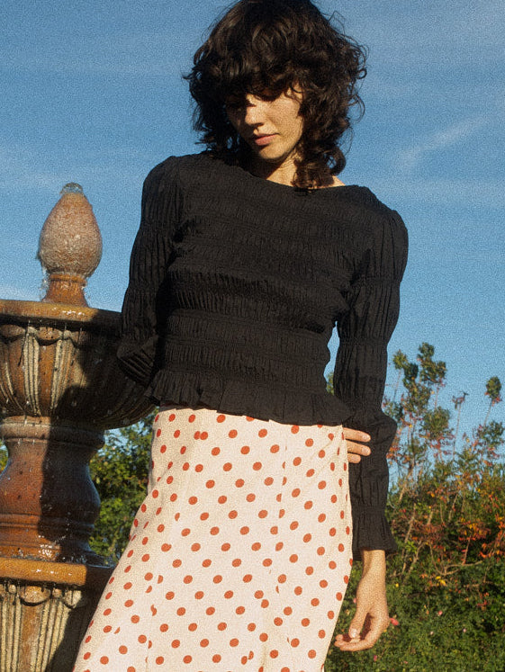 Lisa Says Gah - Rue Smocked Long Sleeve - Black -