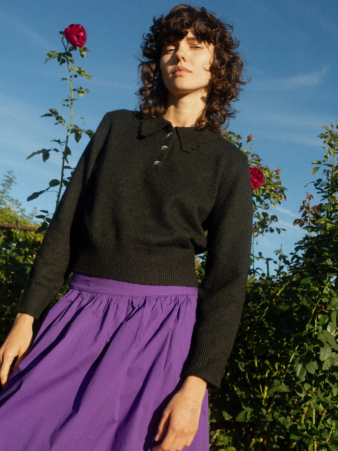 Lisa Says Gah - Posey Polo Sweater - Black -