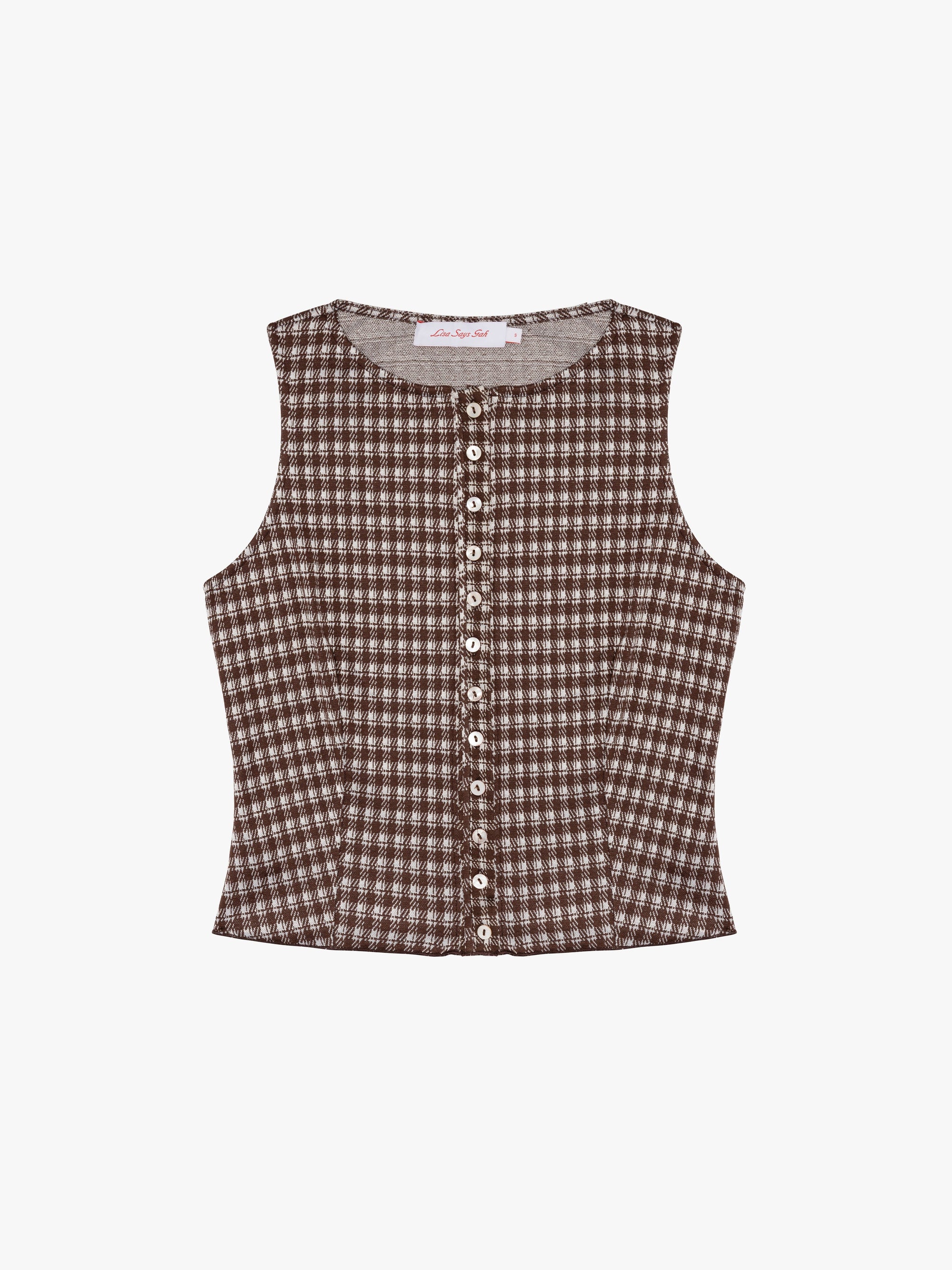Lisa Says Gah - Summer Top - Cocoa Plaid -