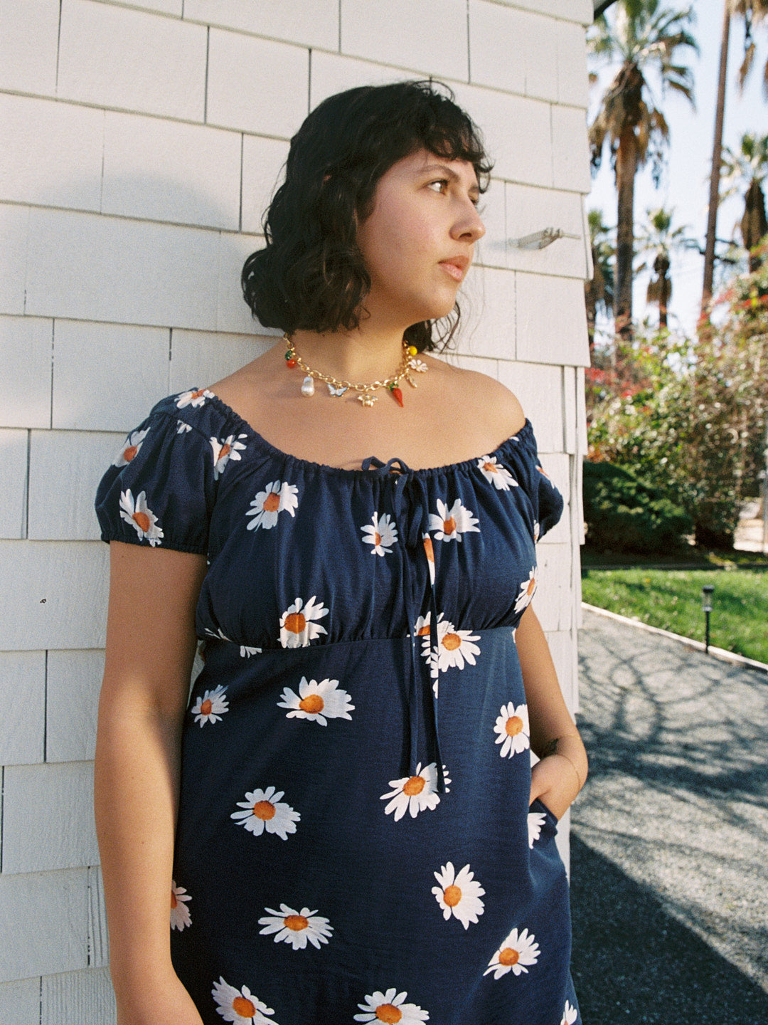 Lisa Says Gah - Suzy Dress - Navy Daisy -