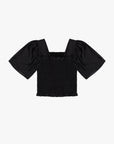 Lisa Says Gah - Toni Smocked Top - Black Organza -