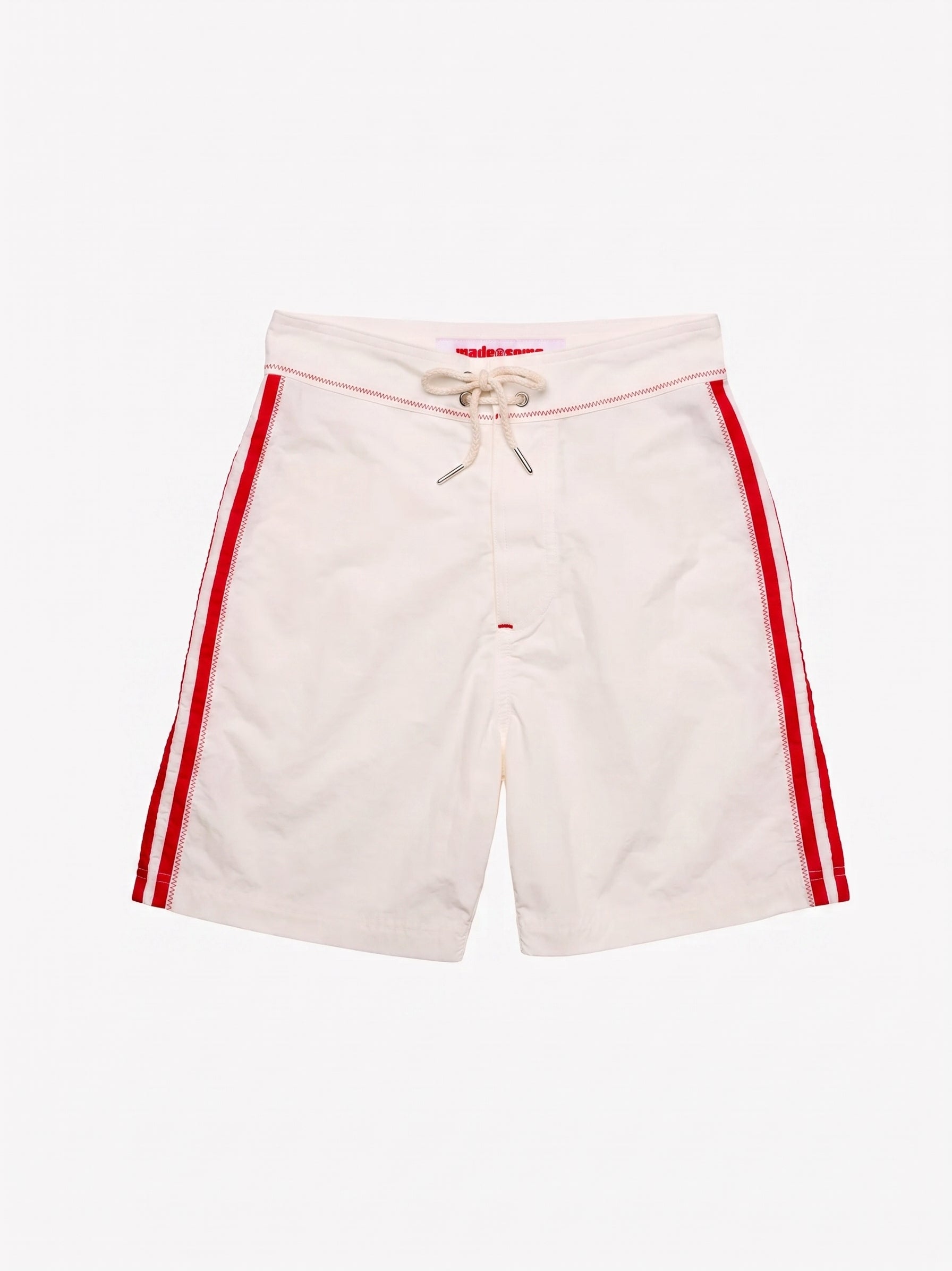 Made Some - Made Some Long Shorts - White/Red - DAMAGE POS ONLY -