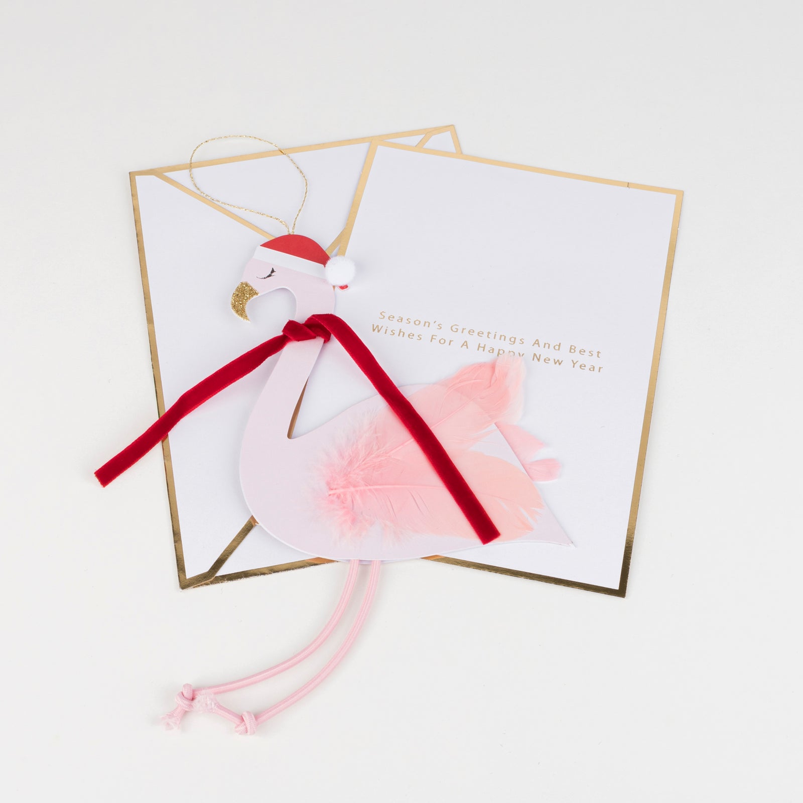 Meri Meri - Jolly Flamingo Decoration Christmas Card -