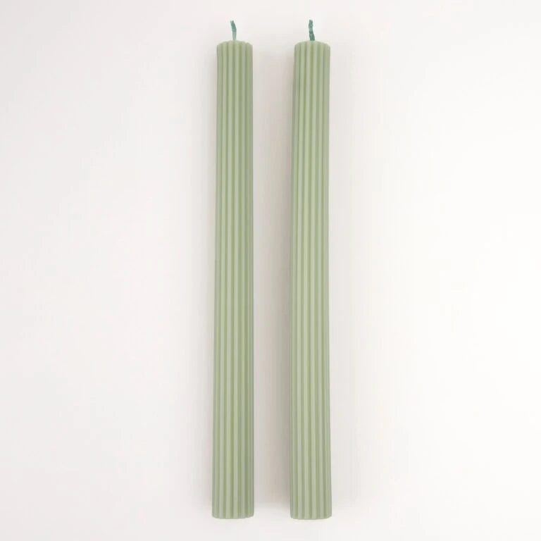 Meri Meri - Sage Green Table Candles - Pack of 2 -