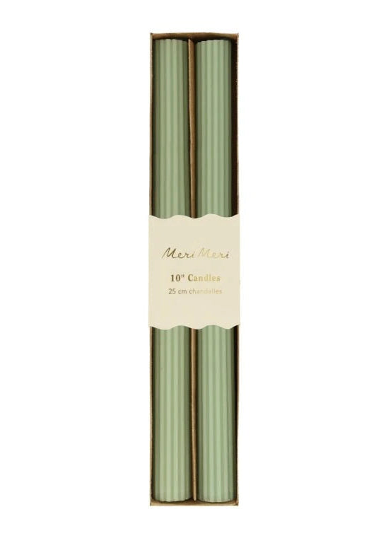 Meri Meri - Sage Green Table Candles - Pack of 2 -