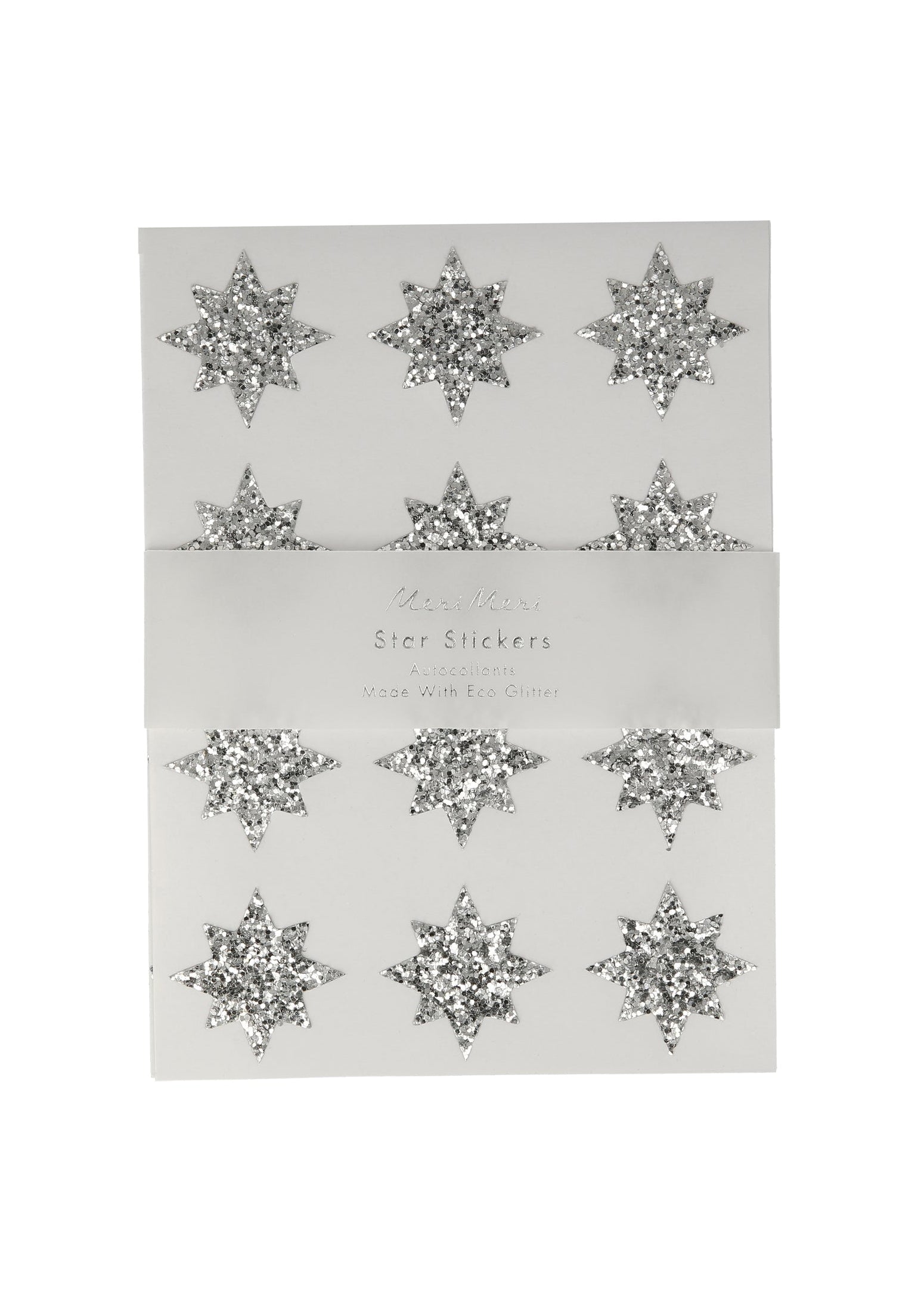 Meri Meri - Silver Star Glitter Stickers -