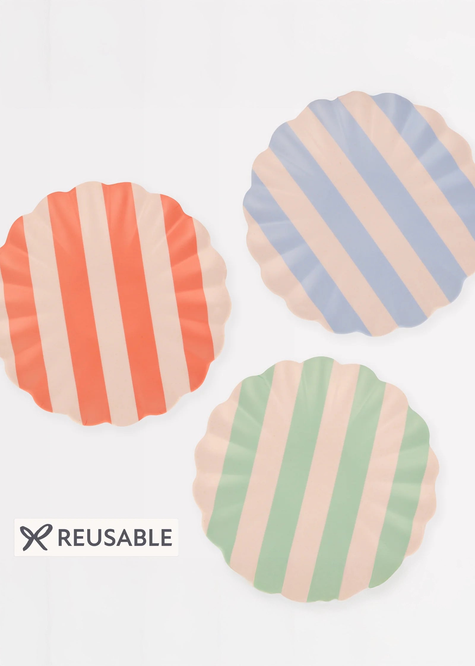 Meri Meri - Stripy Reusable Bamboo Small Plates -