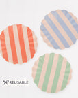 Meri Meri - Stripy Reusable Bamboo Small Plates -