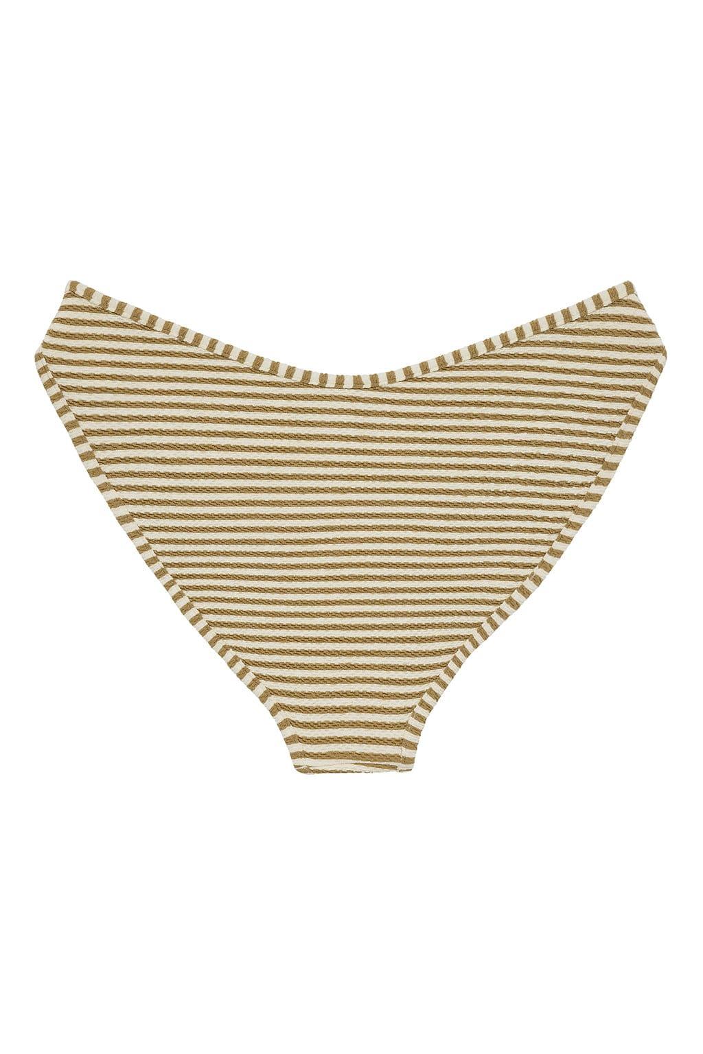 Montce - Neutral Stripe Added Coverage Lulu Bikini Bottom -