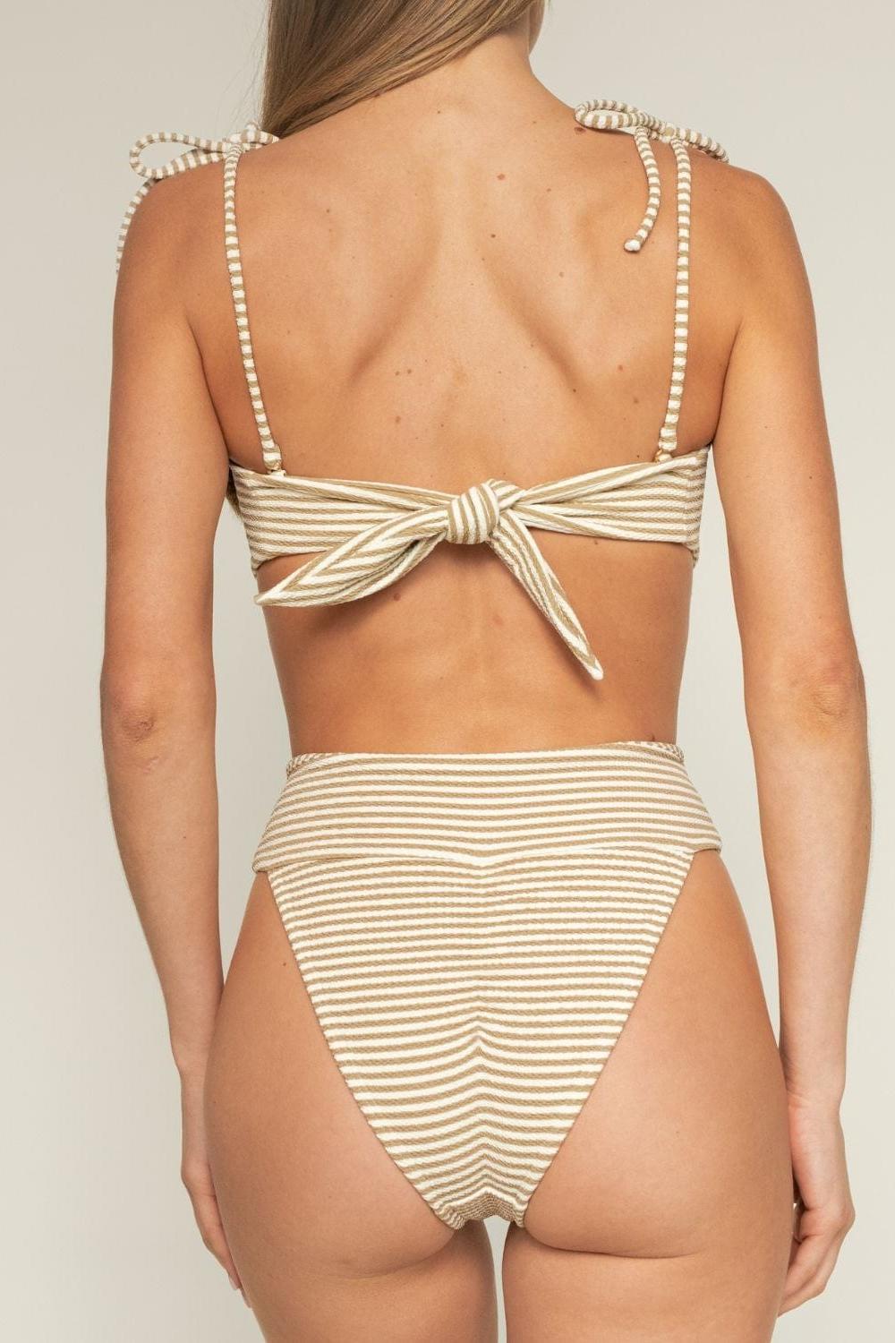 Montce - Neutral Stripe Tamarindo Binded Bikini Bottom -