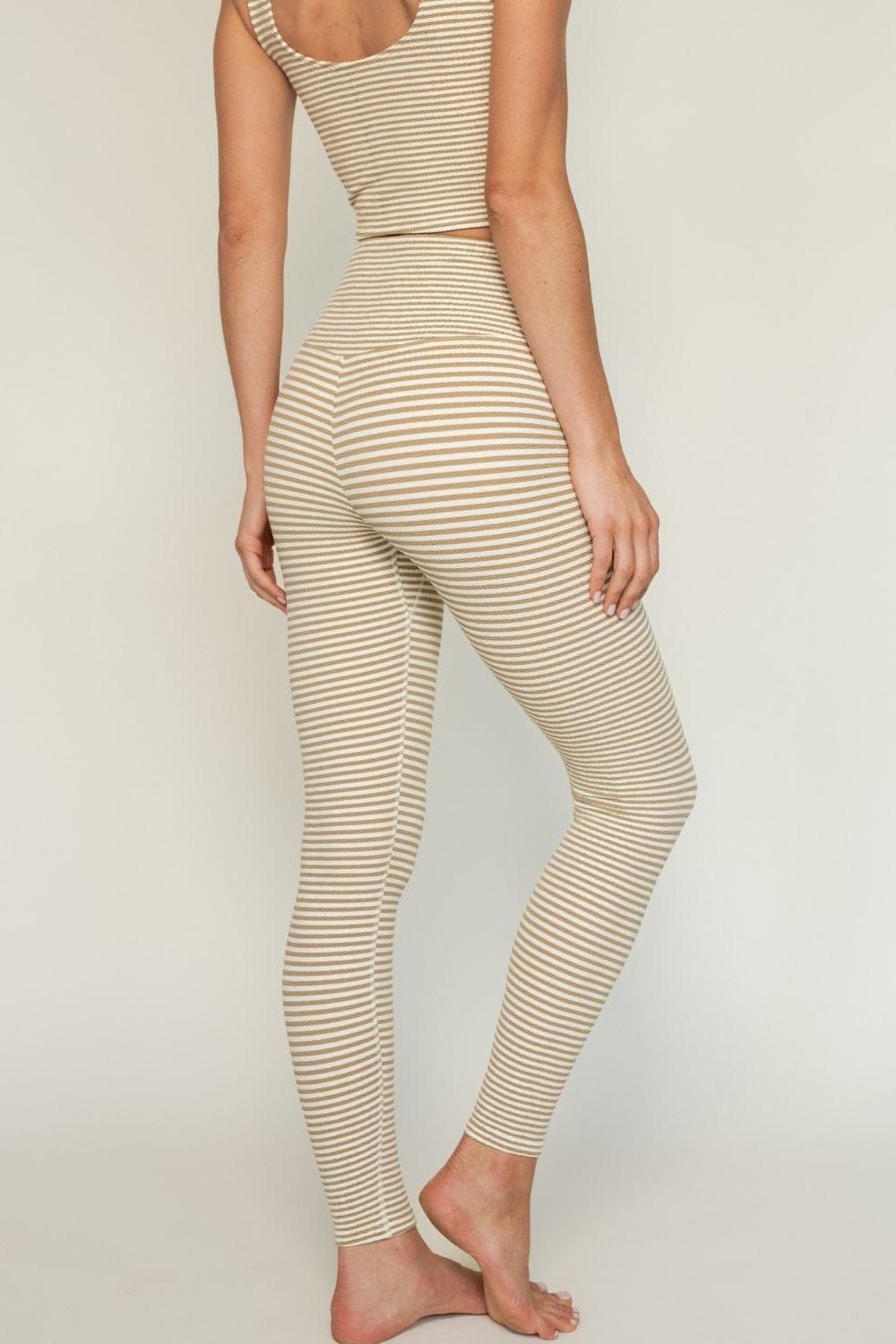 Montce - Neutral Stripe Wide Band Legging -